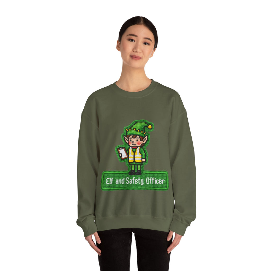 Ugly Xmas Jumper Sweatshirt — "Elf and Safety" Christmas Crewneck