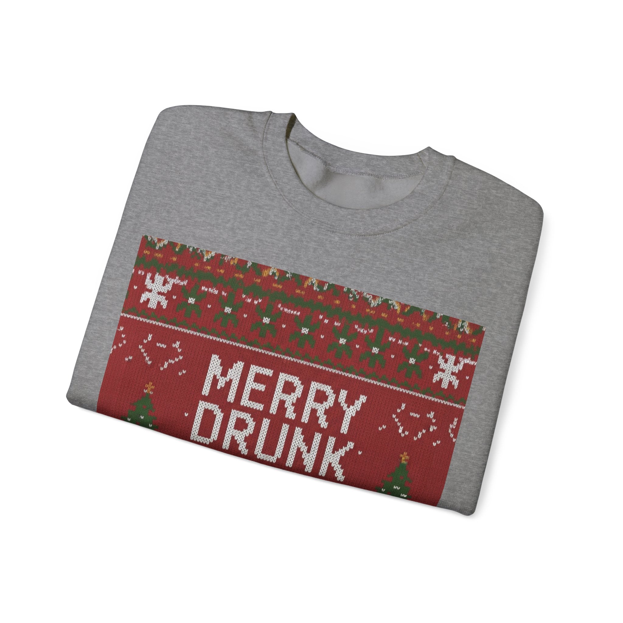 Ugly Xmas Jumper Sweatshirt — "Merry Drunk I'm Christmas" Christmas Crewneck