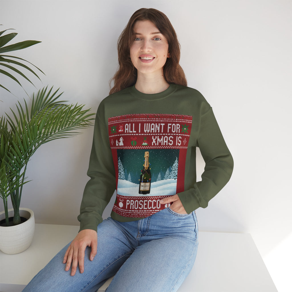Ugly Xmas Jumper Sweatshirt — "All I want for Xmas is" Christmas Crewneck