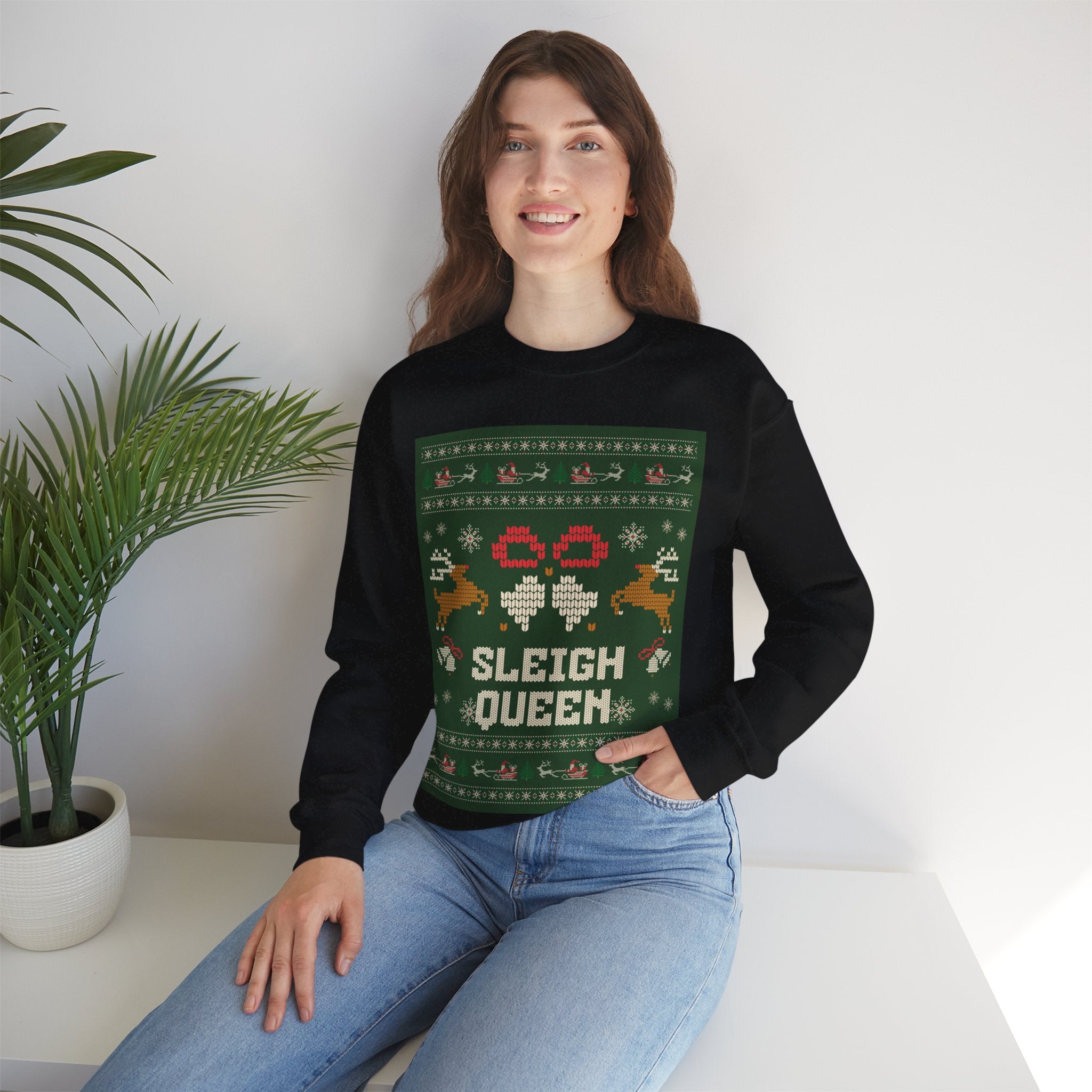 Ugly Xmas Jumper Sweatshirt — "Sleigh Queen" Christmas Crewneck
