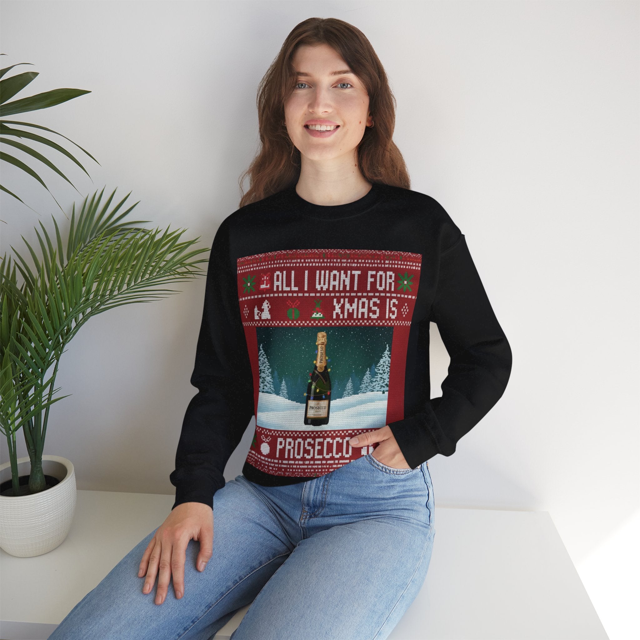 Ugly Xmas Jumper Sweatshirt — "All I want for Xmas is" Christmas Crewneck
