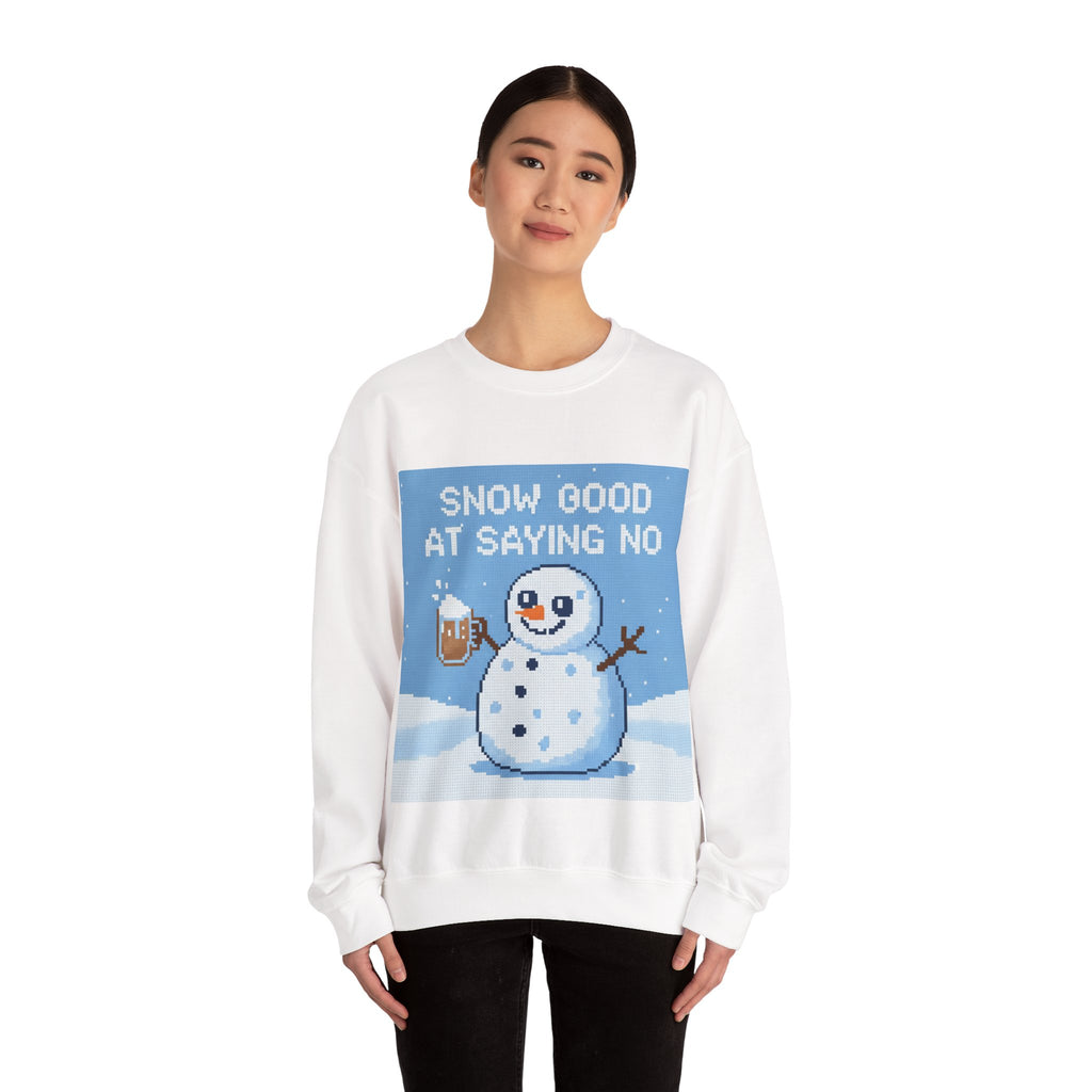 Ugly Xmas Jumper Sweatshirt — "Snow good at saying no" Christmas Crewneck