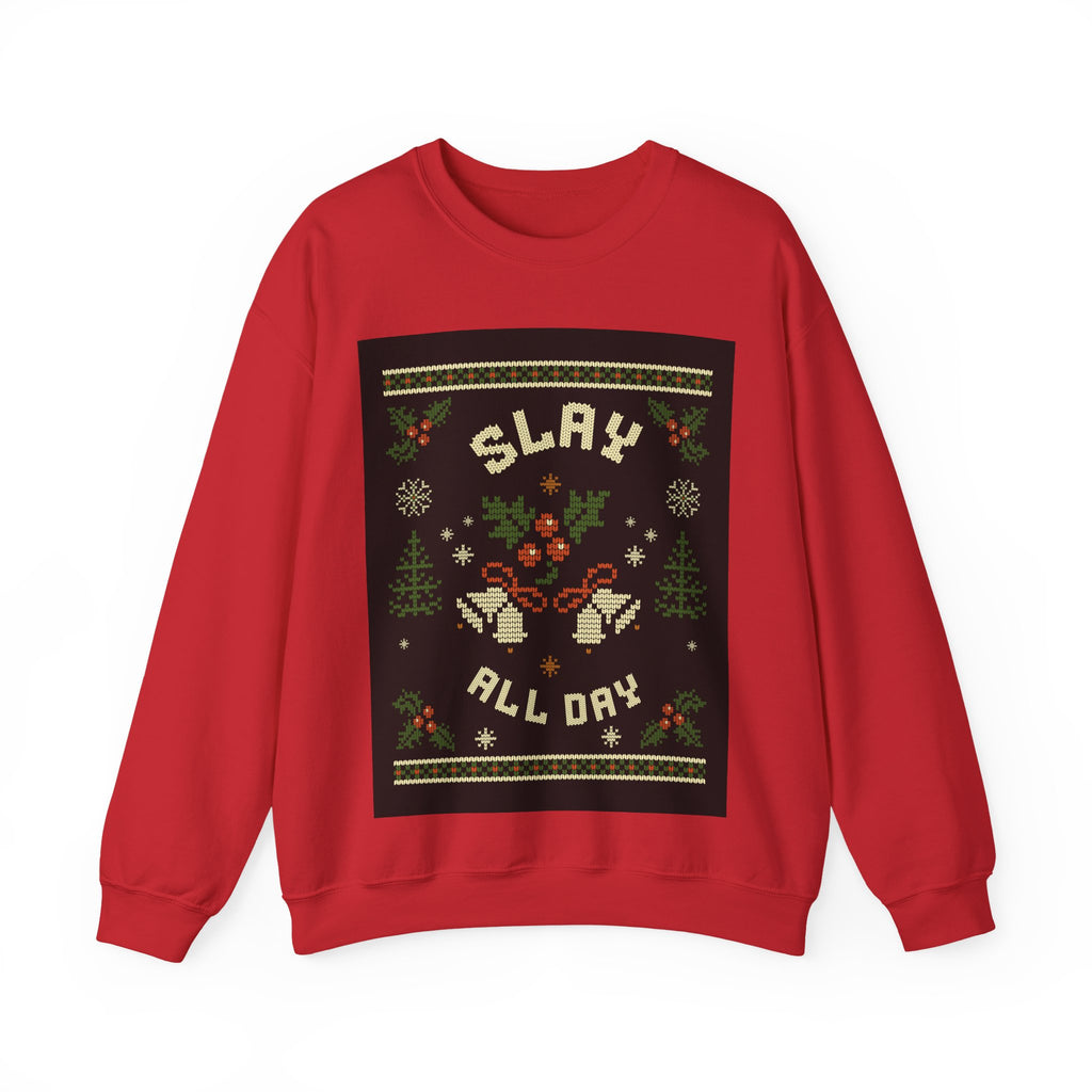 Ugly Xmas Jumper Sweatshirt — "Slay All Day" Christmas Crewneck