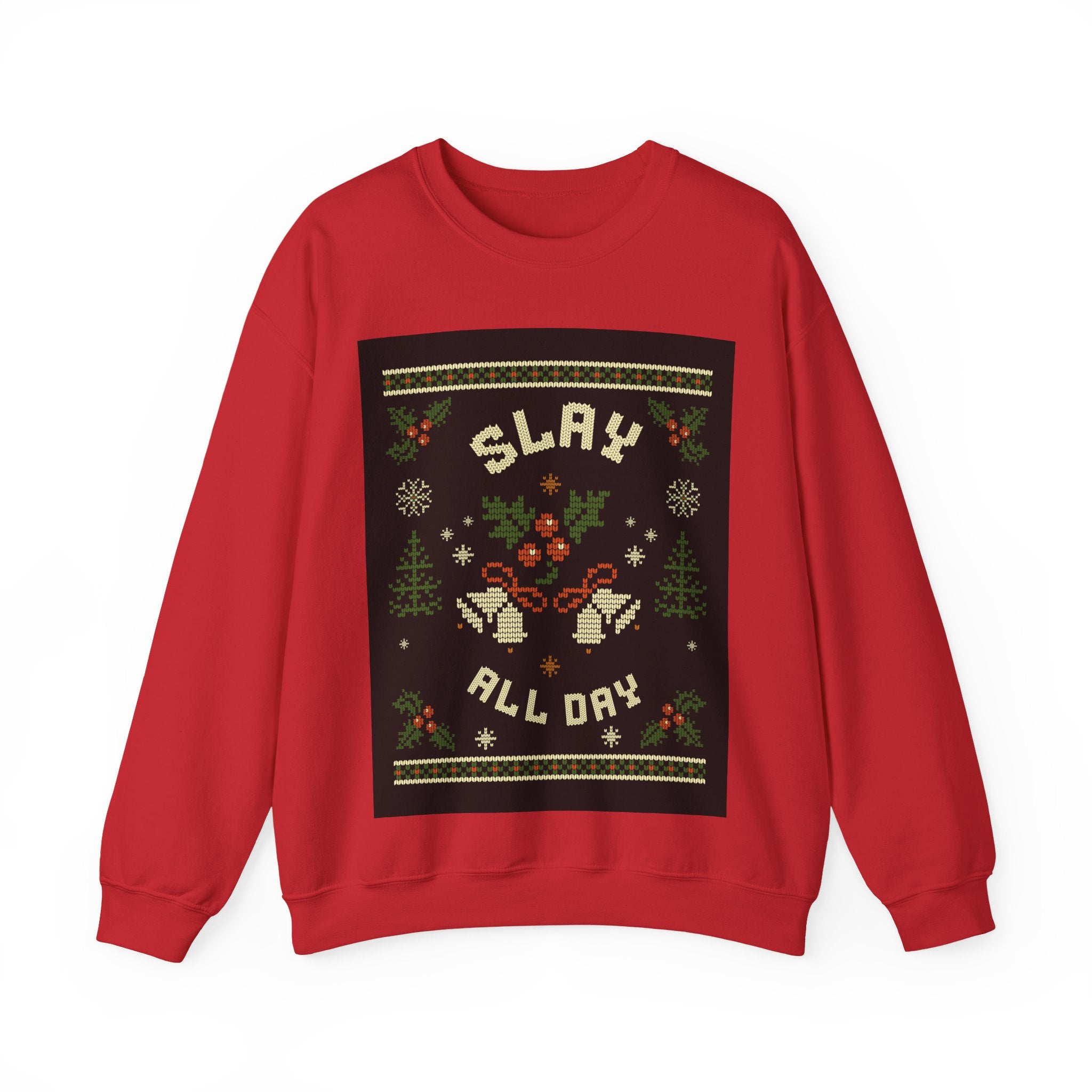 Ugly Xmas Jumper Sweatshirt — "Slay All Day" Christmas Crewneck