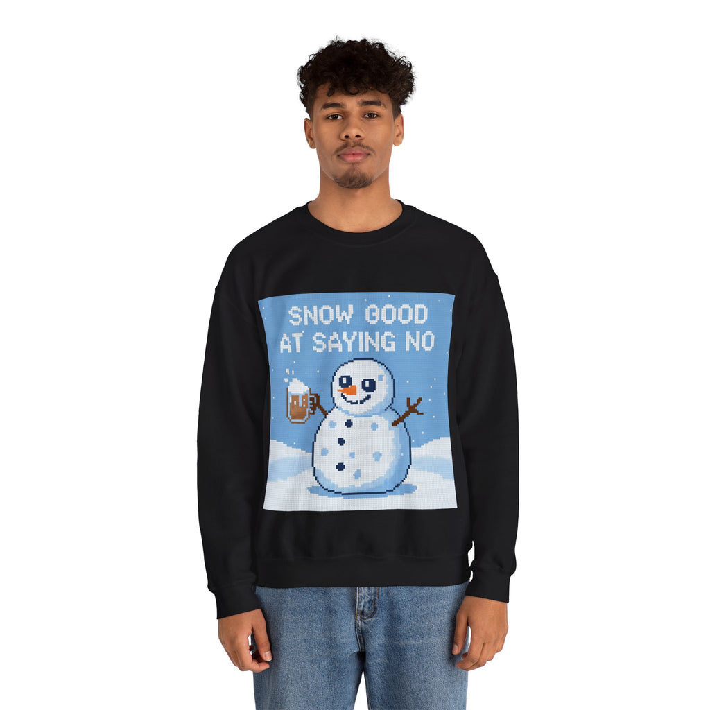 Ugly Xmas Jumper Sweatshirt — "Snow good at saying no" Christmas Crewneck