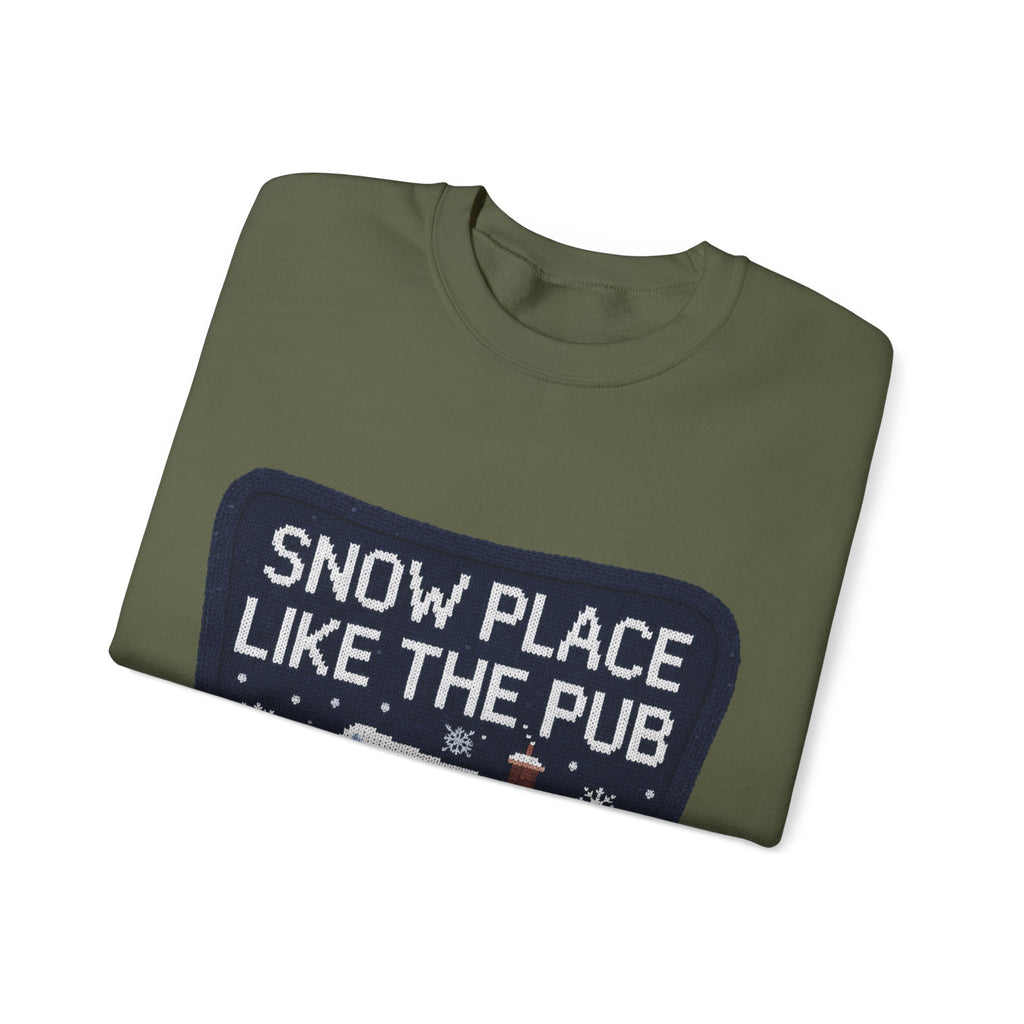 Ugly Xmas Jumper Sweatshirt — "Snow place like the pub" Christmas Crewneck