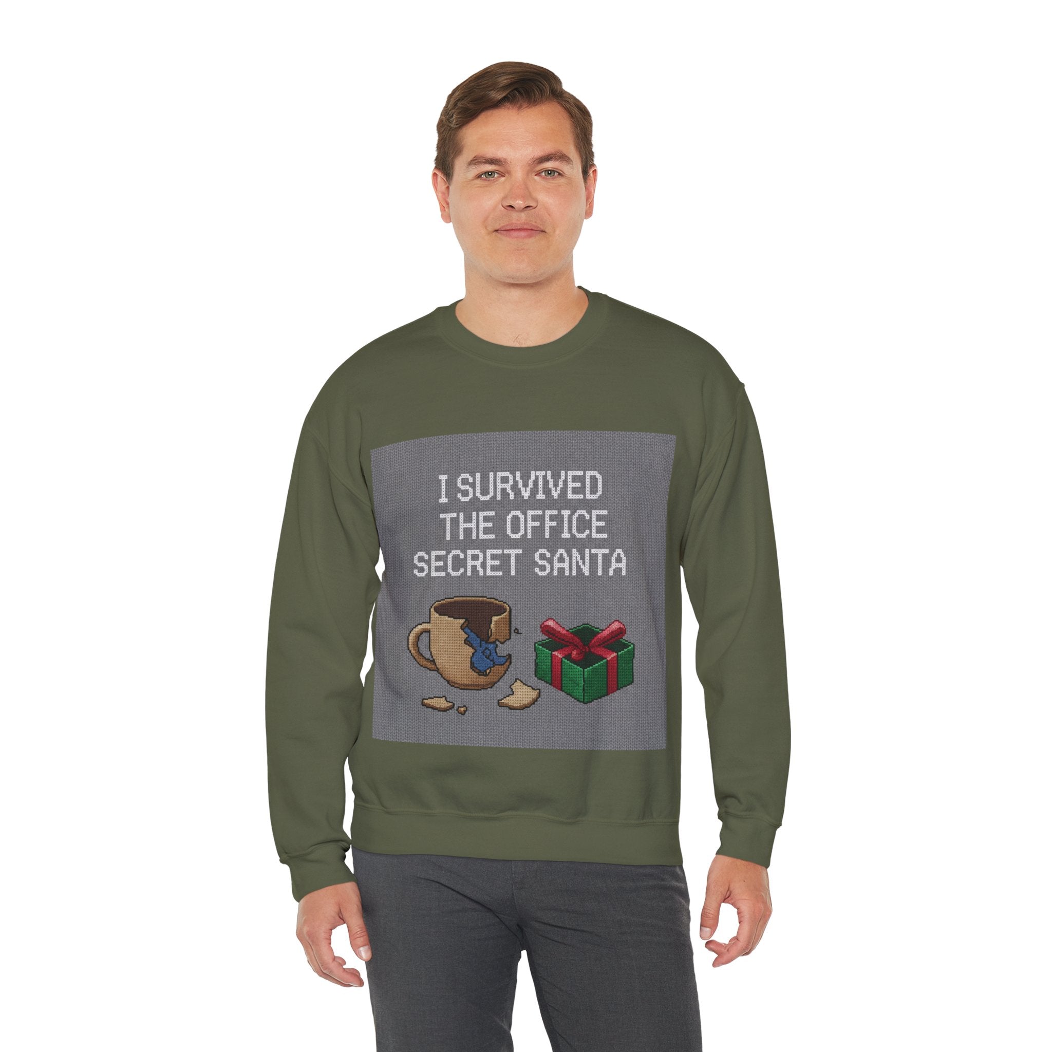Ugly Christmas Jumper  — I Survived the Office Secret Santa Crewneck