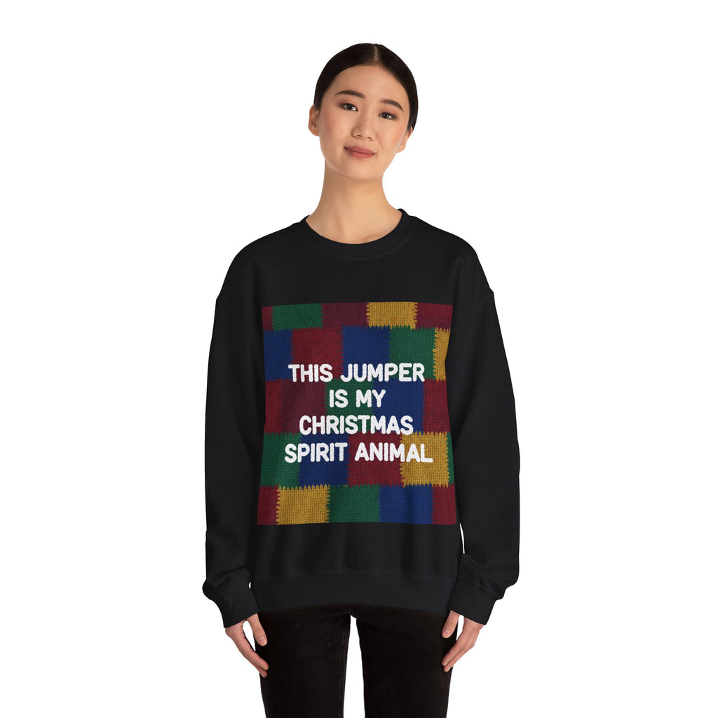 Ugly Xmas Jumper Sweatshirt — "This Jumper is my Christmas Spirit Animal" Christmas Crewneck