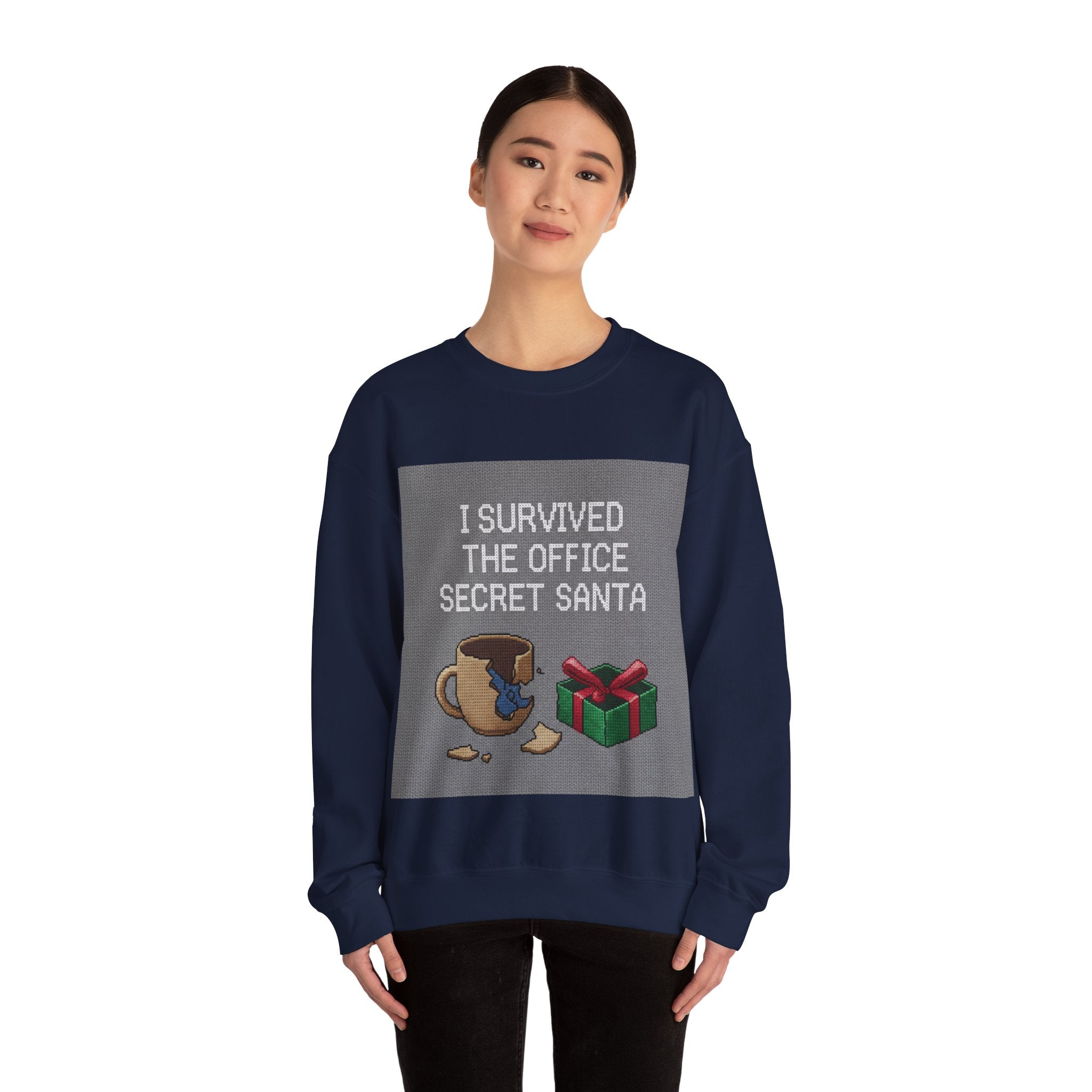 Ugly Christmas Jumper  — I Survived the Office Secret Santa Crewneck