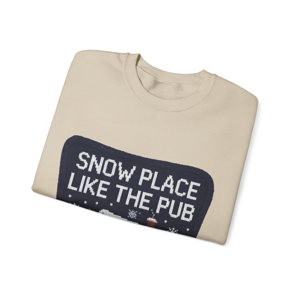 Ugly Xmas Jumper Sweatshirt — "Snow place like the pub" Christmas Crewneck