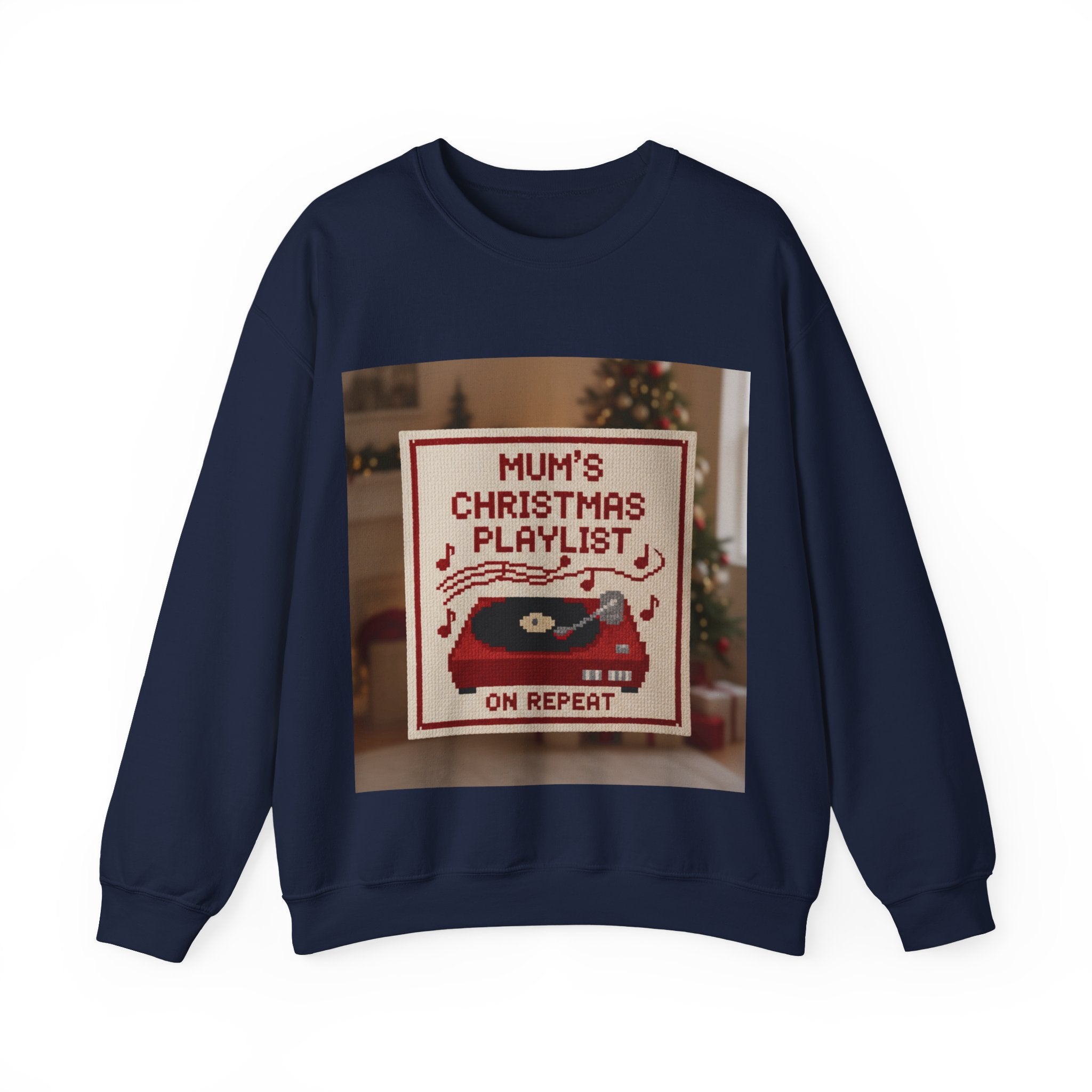 Christmas Playlist Sweatshirt — "Mum's Christmas Playlist On Repeat" Crewneck