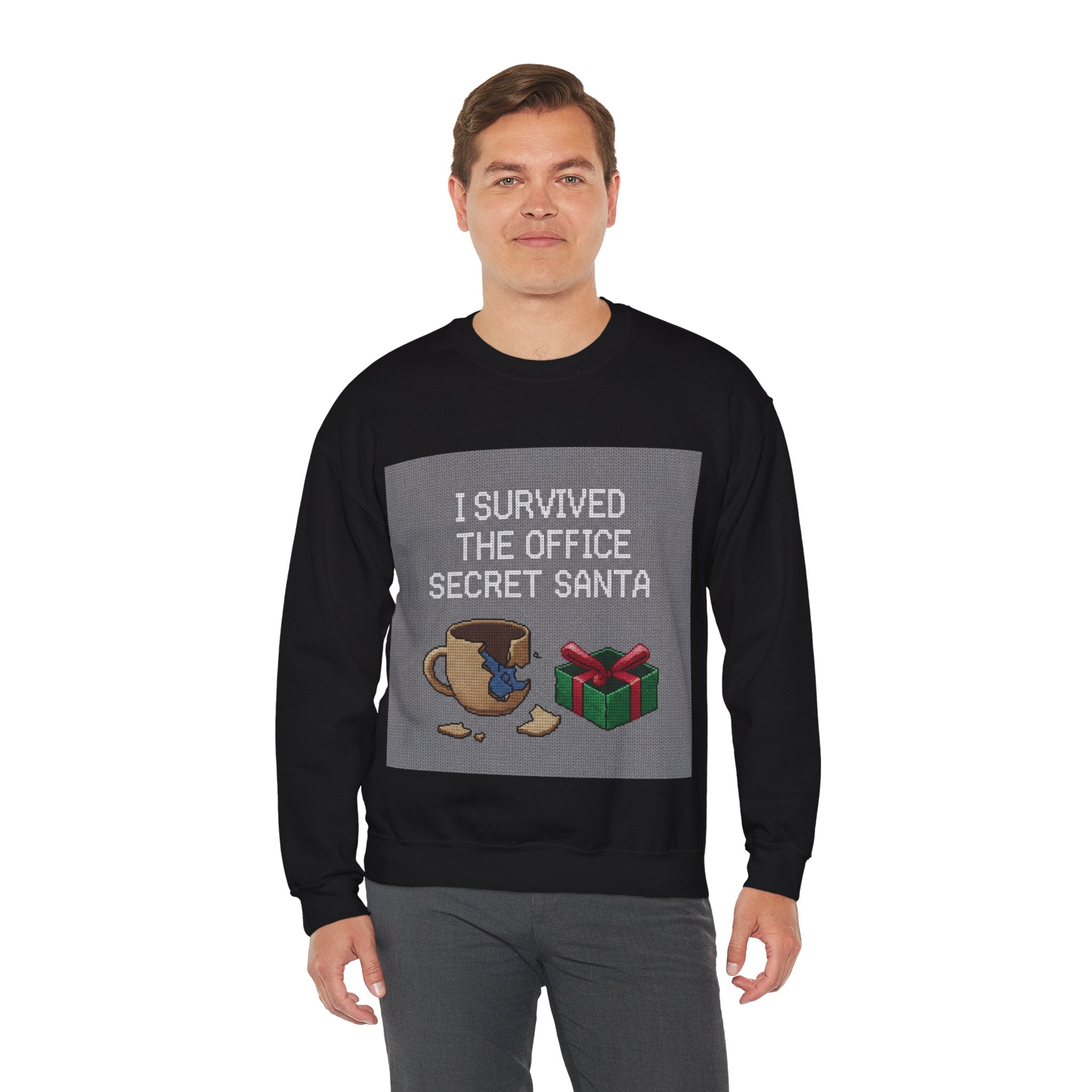 Ugly Christmas Jumper  — I Survived the Office Secret Santa Crewneck