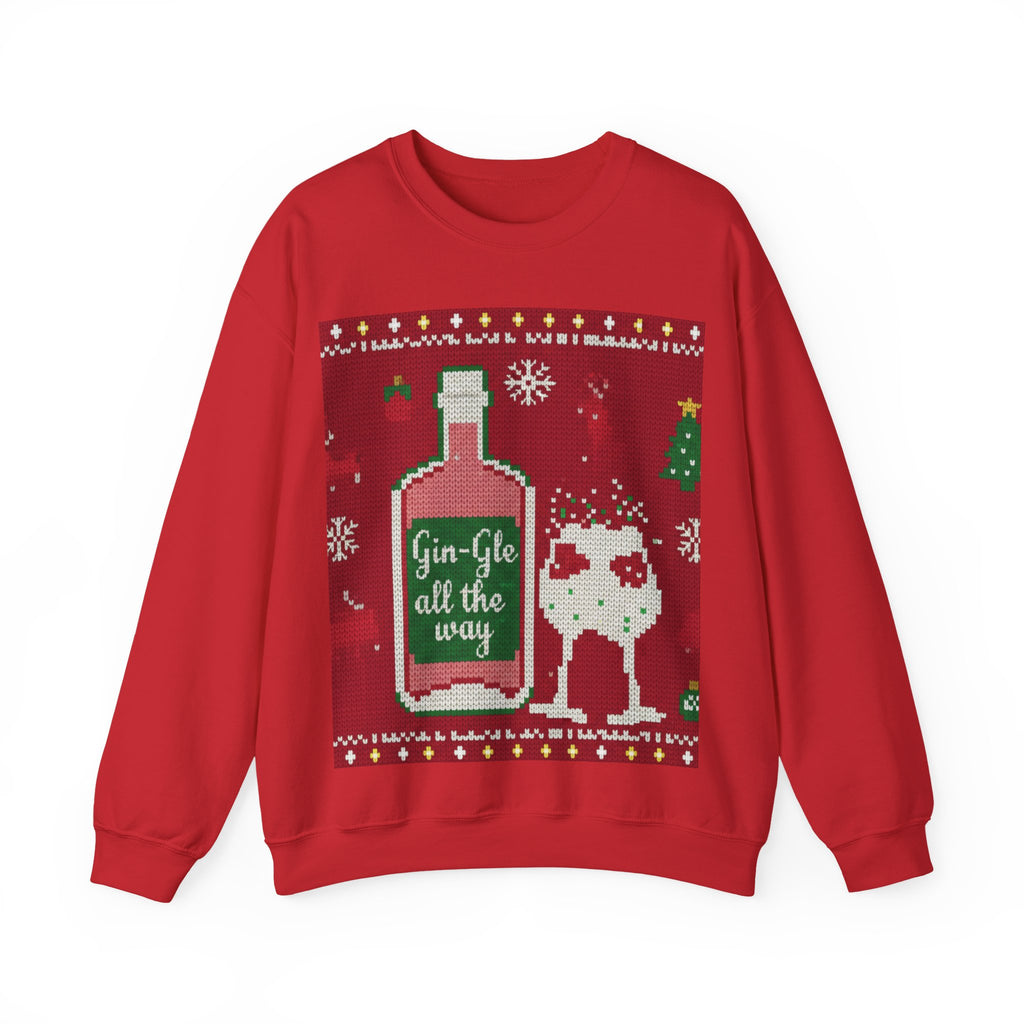 Ugly Xmas Jumper Sweatshirt — "Gin-Gle All the Way" Christmas Crewneck