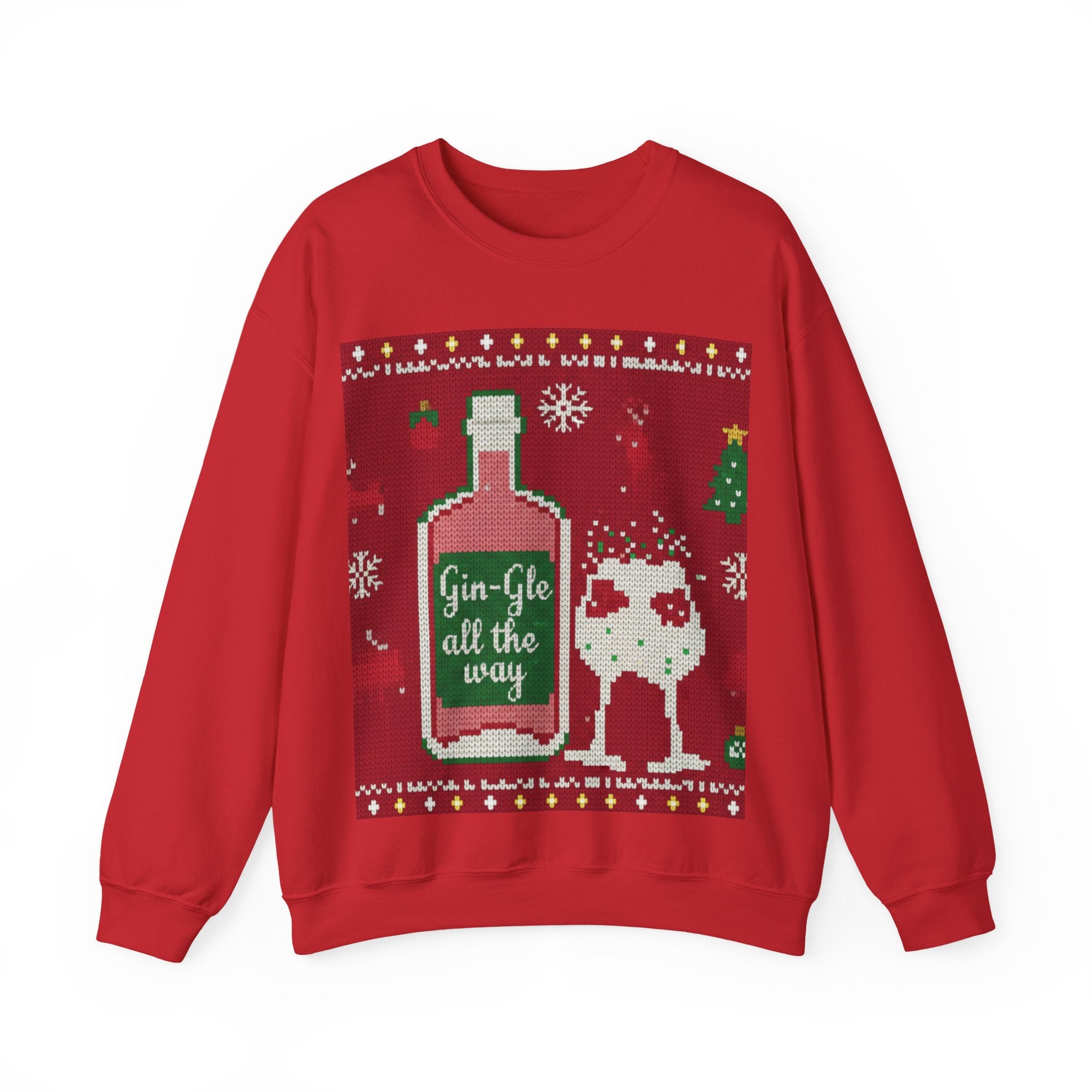 Ugly Xmas Jumper Sweatshirt — "Gin-Gle All the Way" Christmas Crewneck