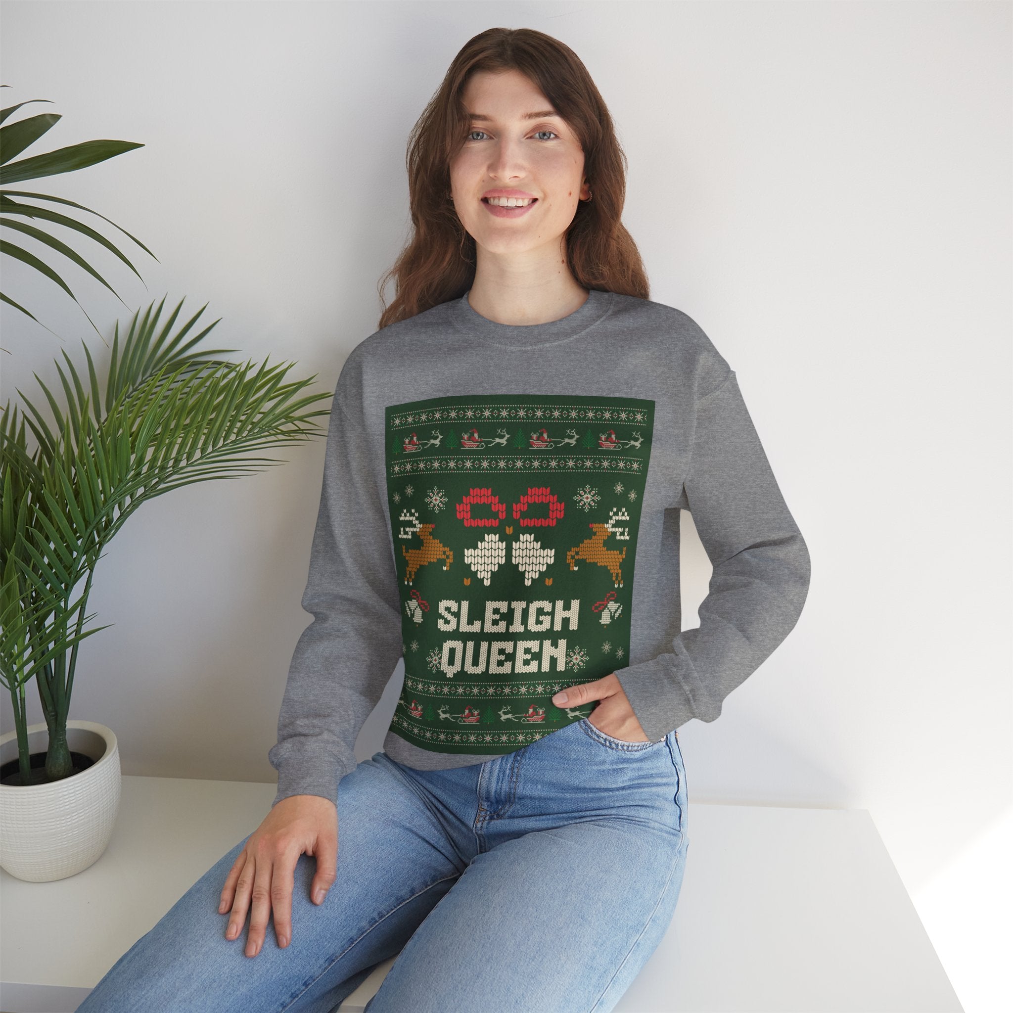 Ugly Xmas Jumper Sweatshirt — "Sleigh Queen" Christmas Crewneck