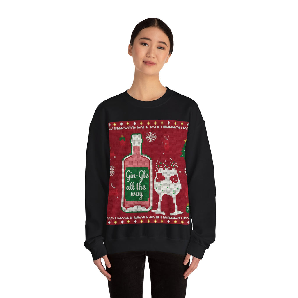 Ugly Xmas Jumper Sweatshirt — "Gin-Gle All the Way" Christmas Crewneck