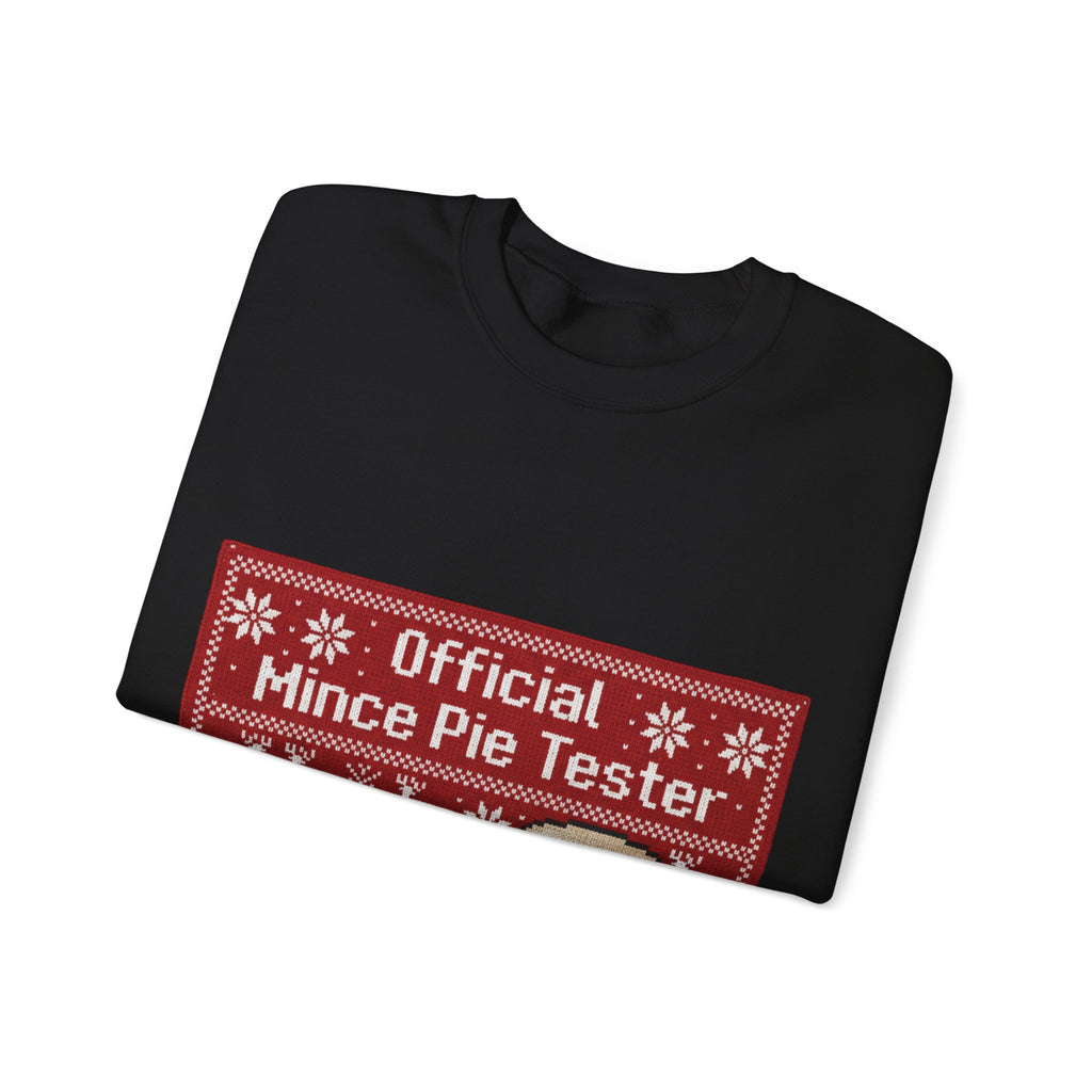 Ugly Xmas Jumper Sweatshirt — "Official Mince Pie Tester" Christmas Crewneck