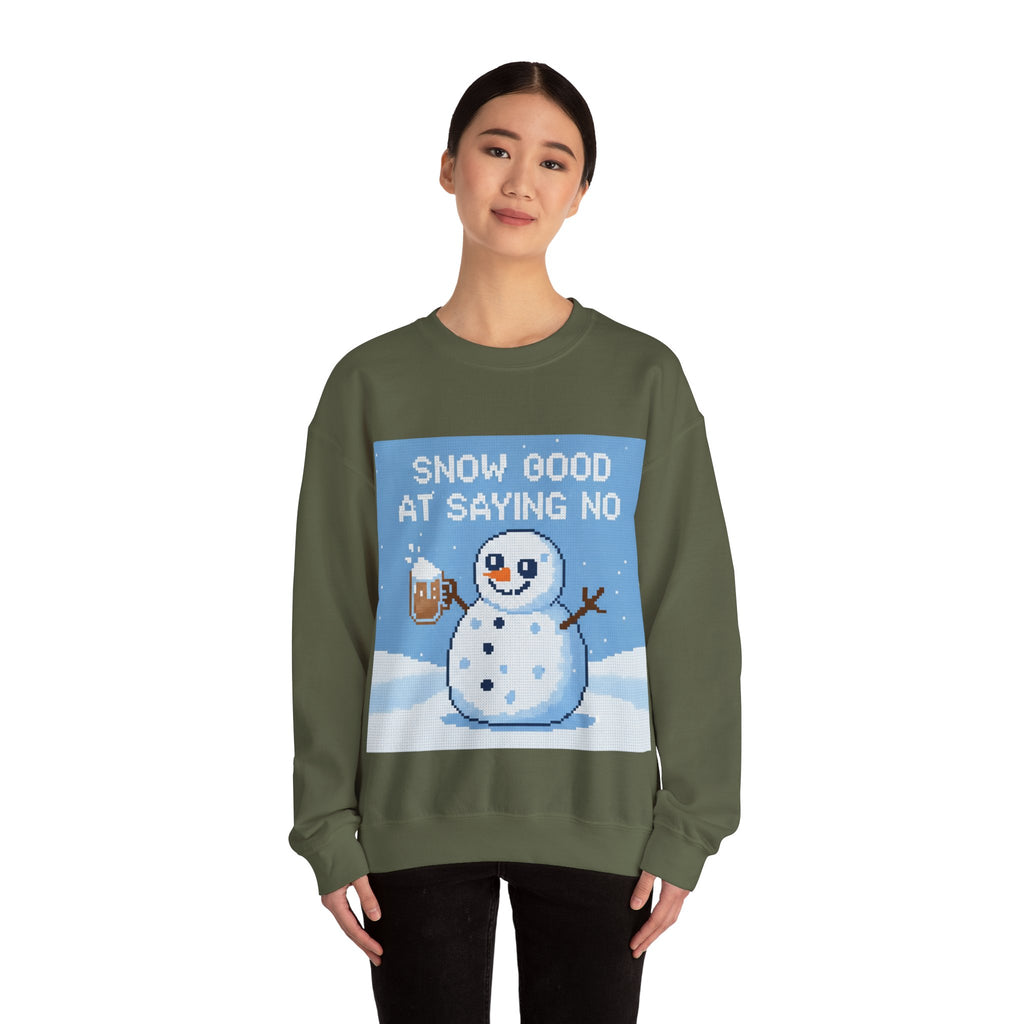 Ugly Xmas Jumper Sweatshirt — "Snow good at saying no" Christmas Crewneck