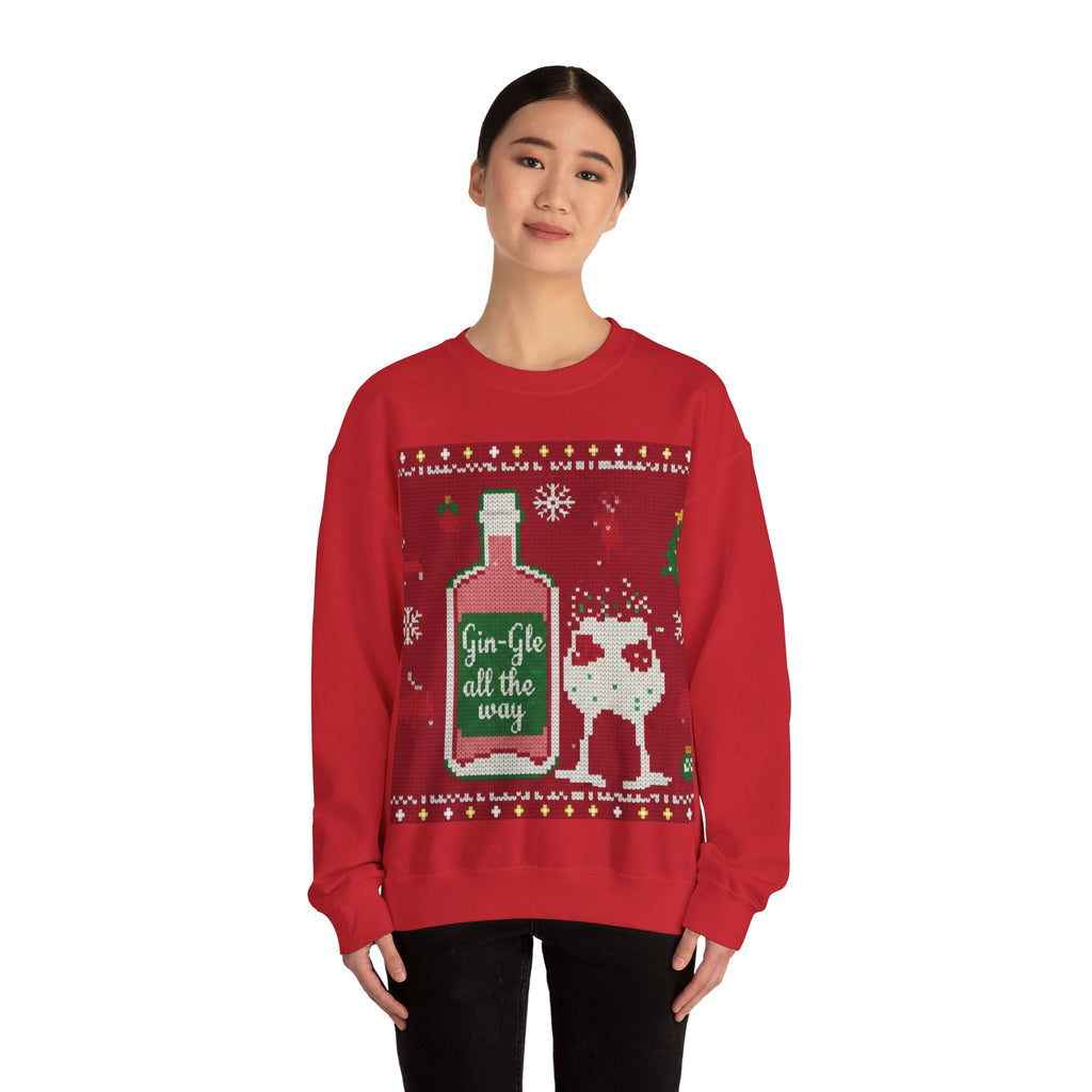 Ugly Xmas Jumper Sweatshirt — "Gin-Gle All the Way" Christmas Crewneck