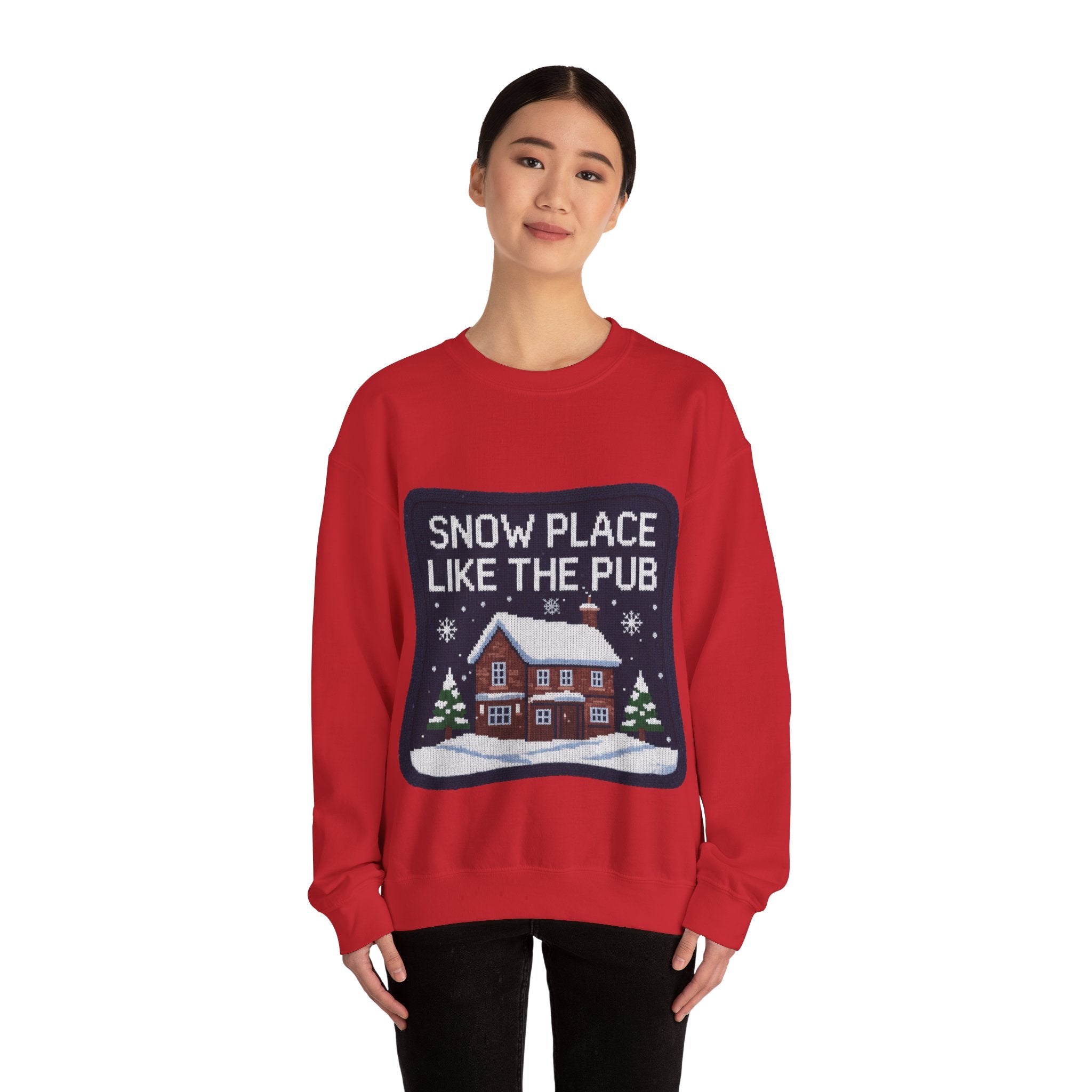 Ugly Xmas Jumper Sweatshirt — "Snow place like the pub" Christmas Crewneck