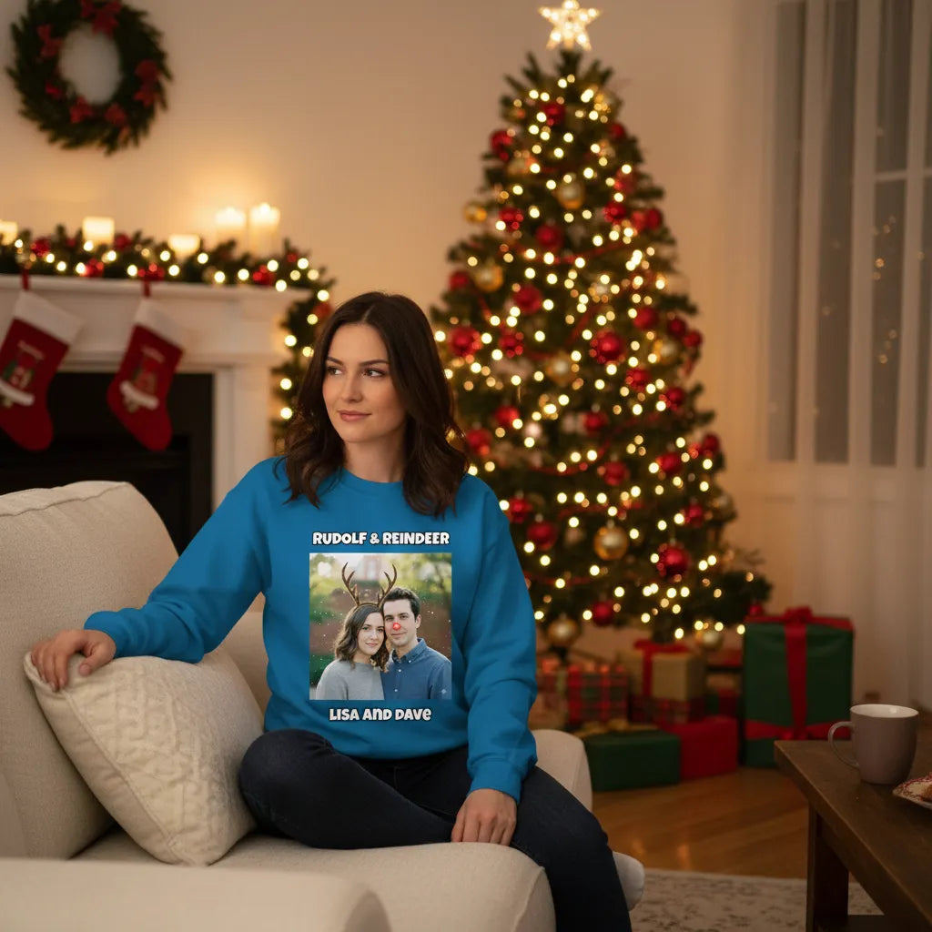 Rudolf & Reindeer - Personalised Ugly Xmas Jumper