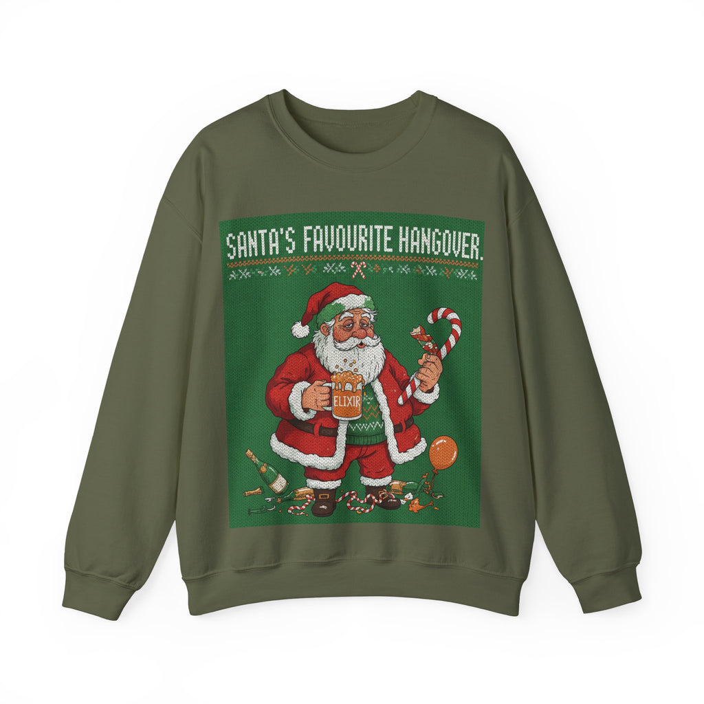 Ugly Xmas Jumper Sweatshirt — "Santas Favourite Hangover" Christmas Crewneck