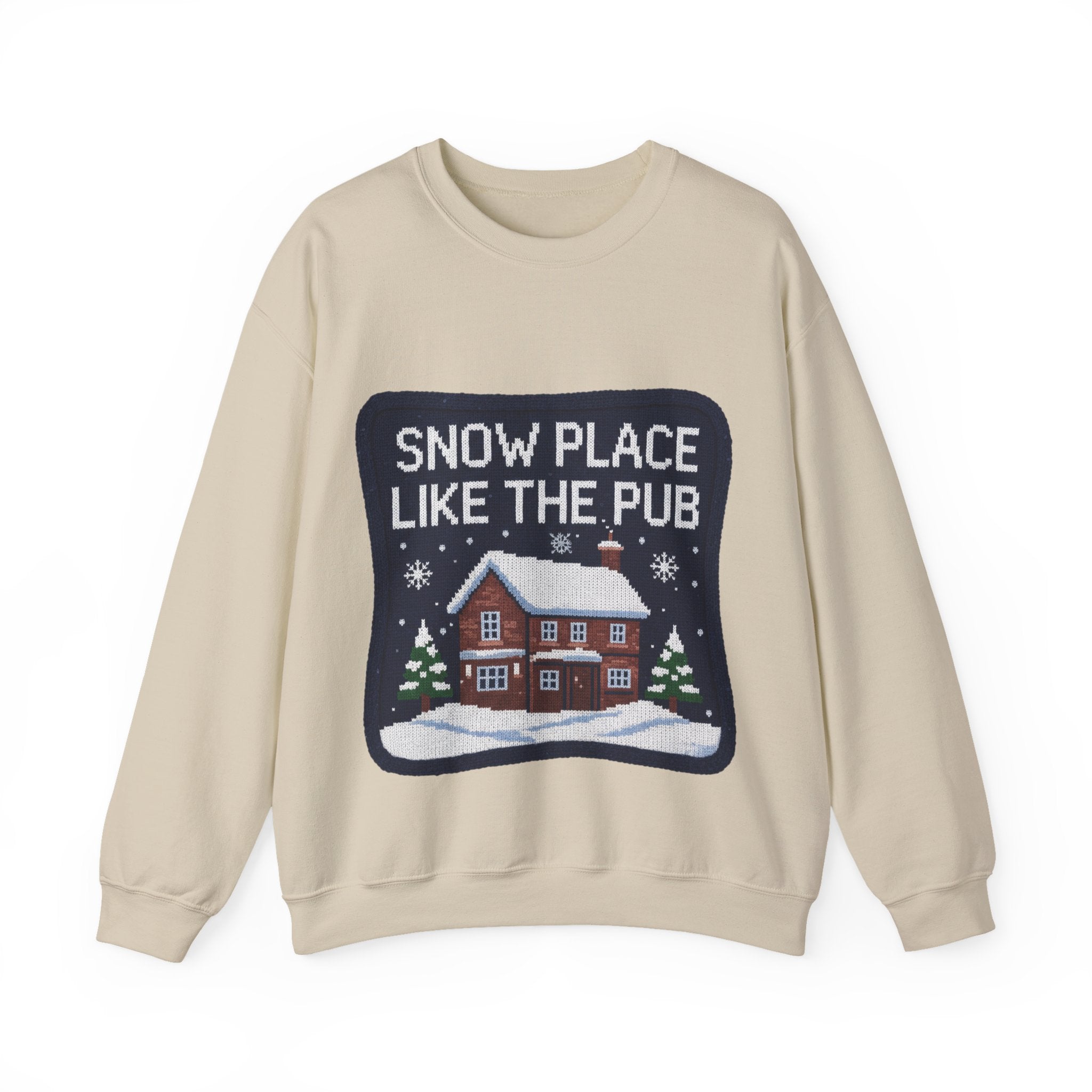 Ugly Xmas Jumper Sweatshirt — "Snow place like the pub" Christmas Crewneck