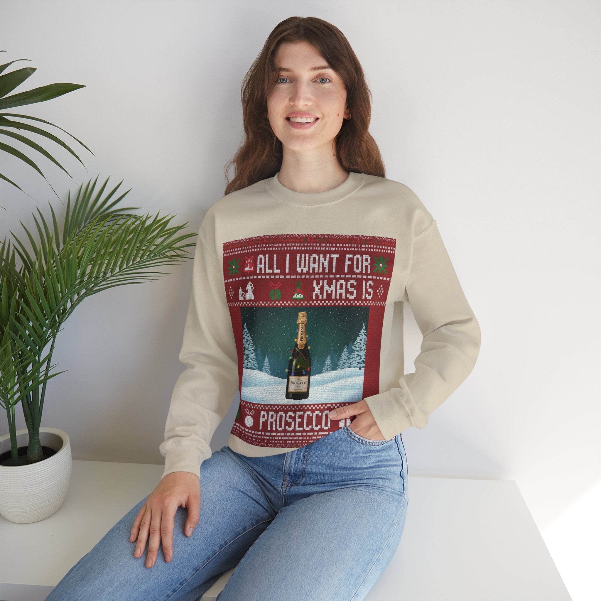 Ugly Xmas Jumper Sweatshirt — "All I want for Xmas is" Christmas Crewneck