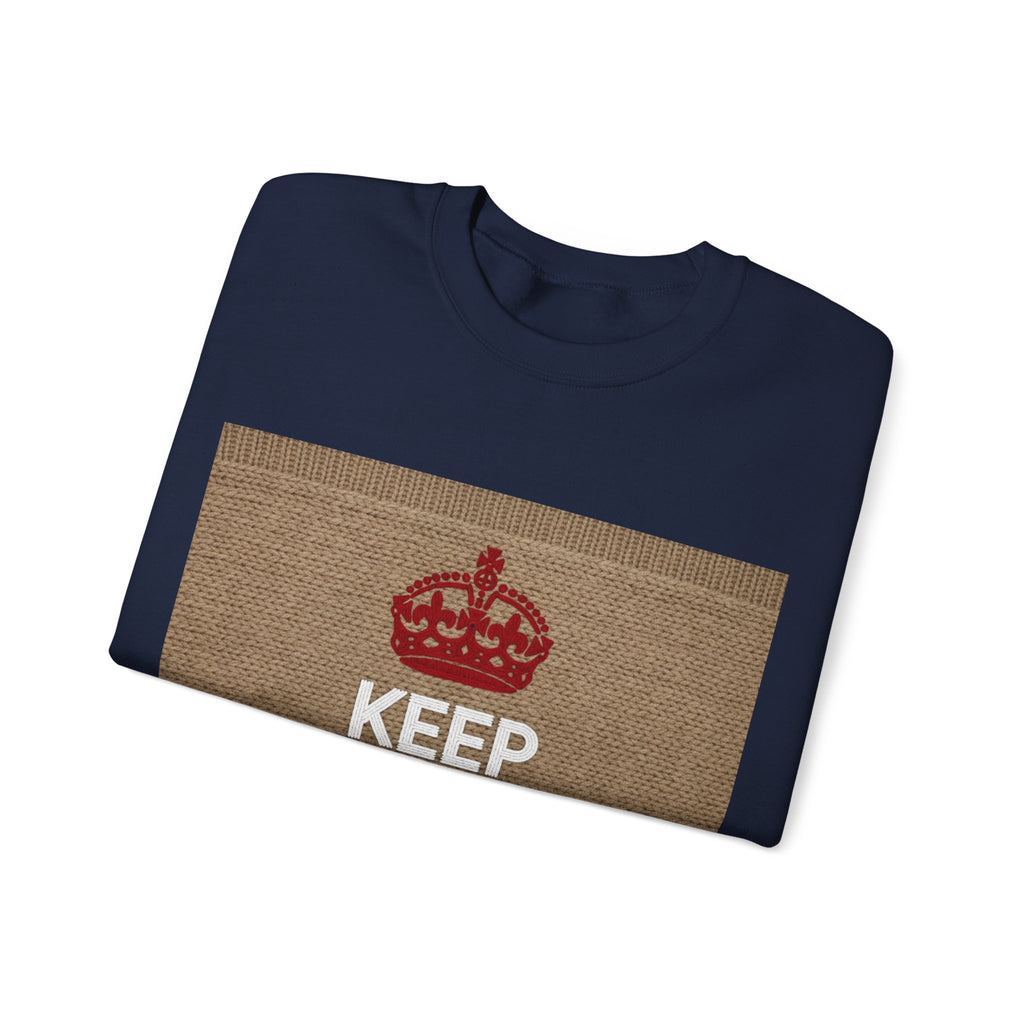 Ugly Xmas Jumper Sweatshirt — "KEEP CALM AND PASS THE STUFFING" Christmas Crewneck