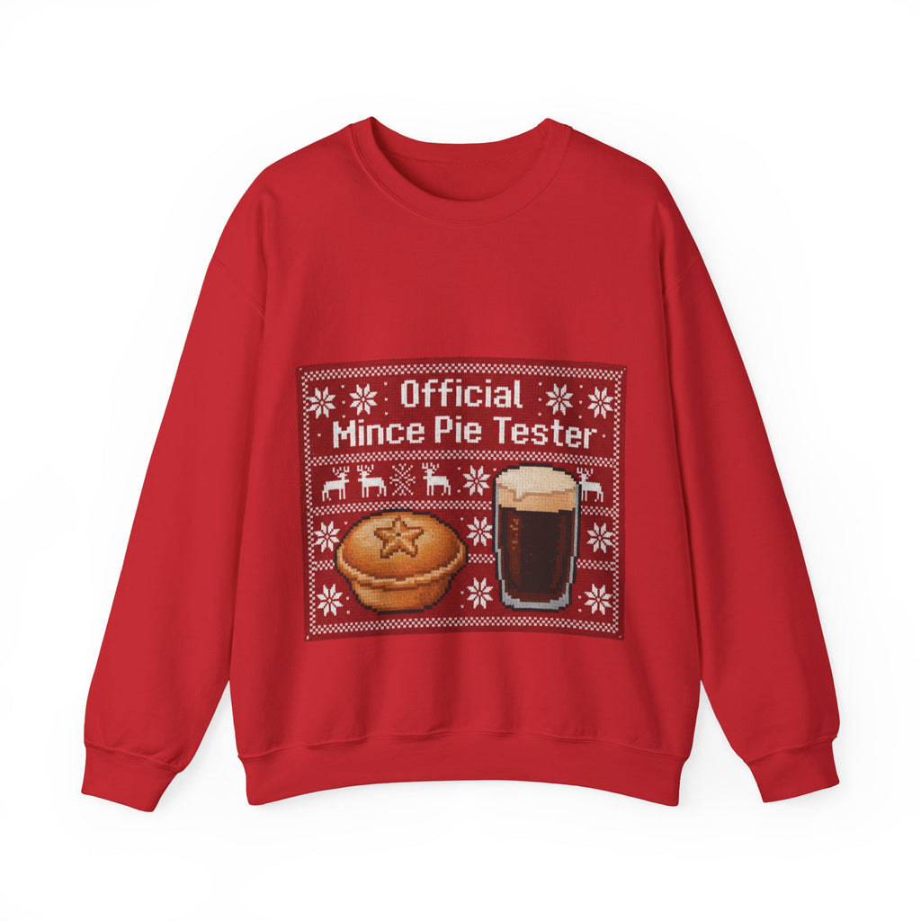 Ugly Xmas Jumper Sweatshirt — "Official Mince Pie Tester" Christmas Crewneck