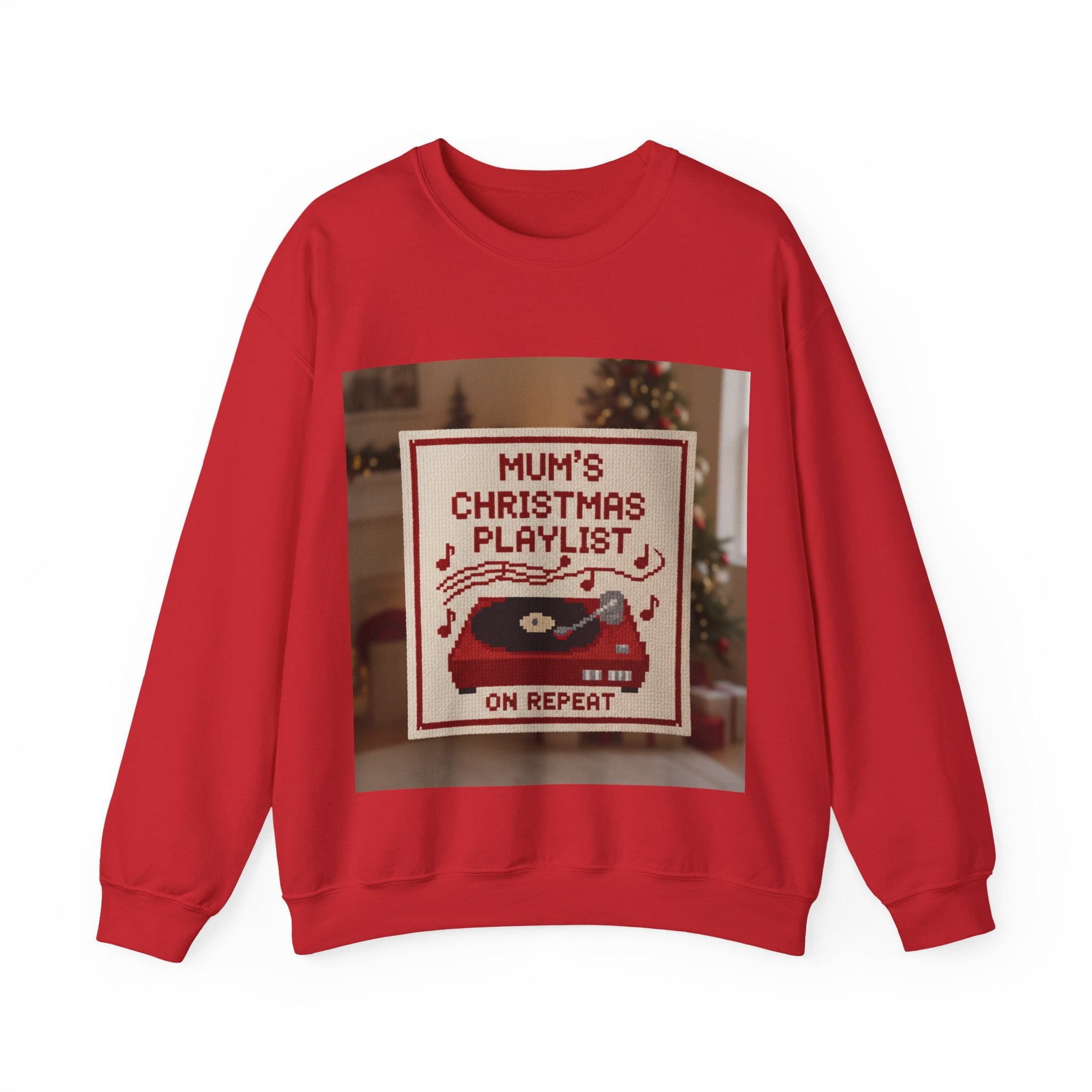 Christmas Playlist Sweatshirt — "Mum's Christmas Playlist On Repeat" Crewneck
