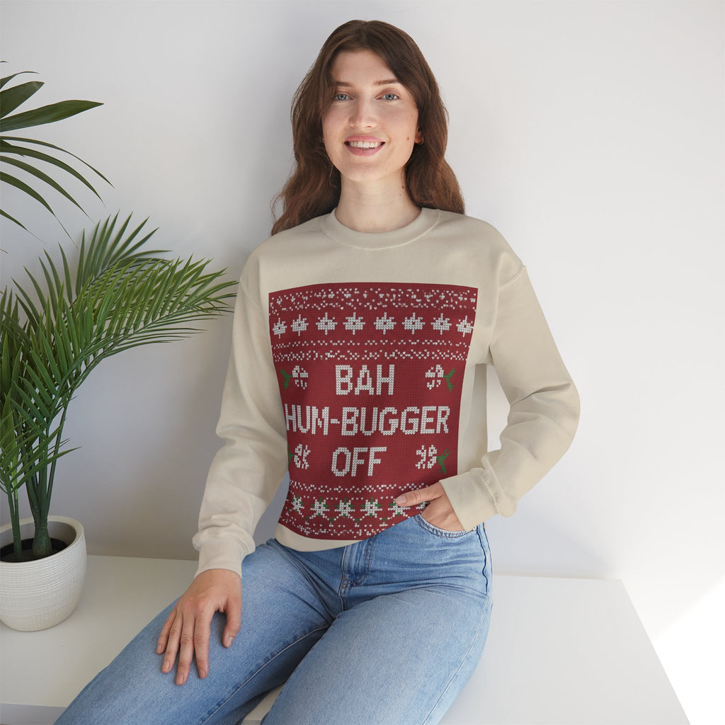 Ugly Xmas Jumper Sweatshirt — "Bah Hum Bugger" Christmas Crewneck