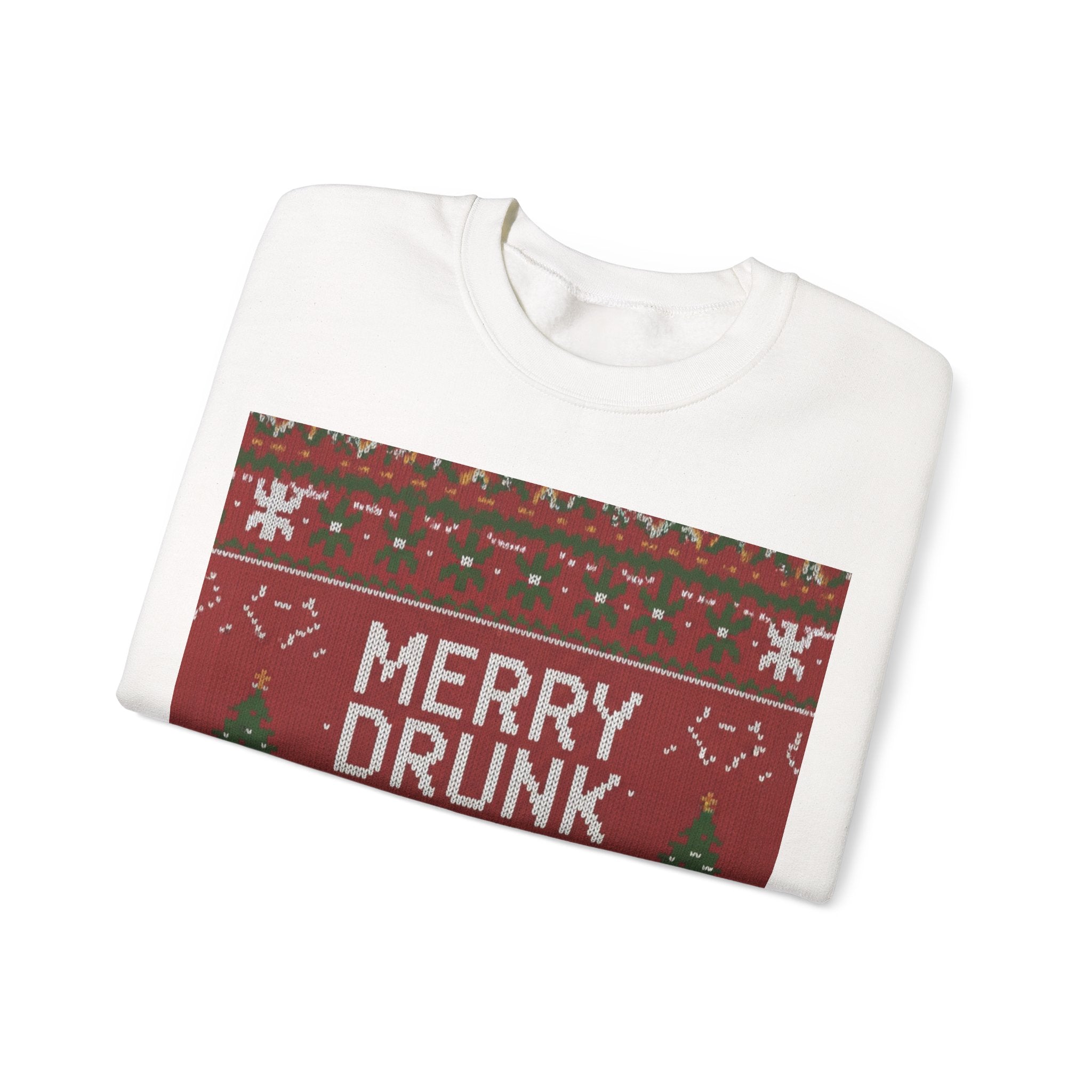Ugly Xmas Jumper Sweatshirt — "Merry Drunk I'm Christmas" Christmas Crewneck