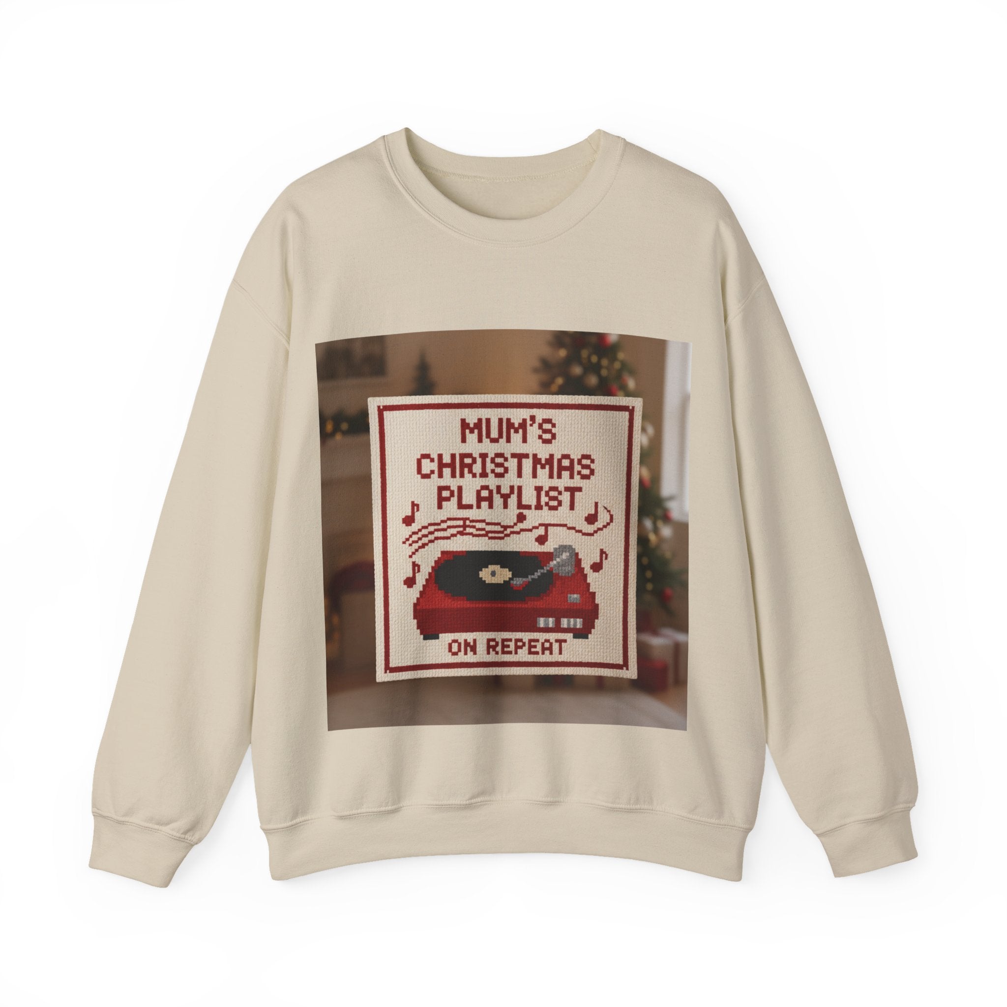 Christmas Playlist Sweatshirt — "Mum's Christmas Playlist On Repeat" Crewneck
