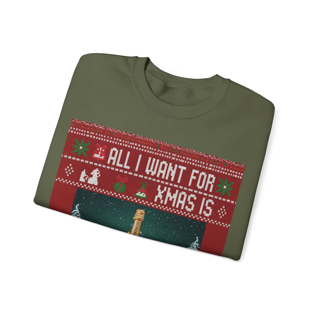 Ugly Xmas Jumper Sweatshirt — "All I want for Xmas is" Christmas Crewneck