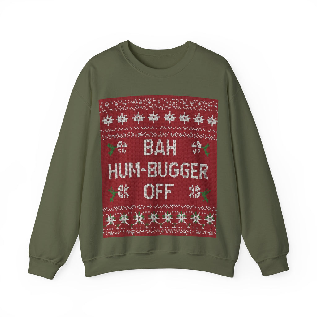 Ugly Xmas Jumper Sweatshirt — "Bah Hum Bugger" Christmas Crewneck