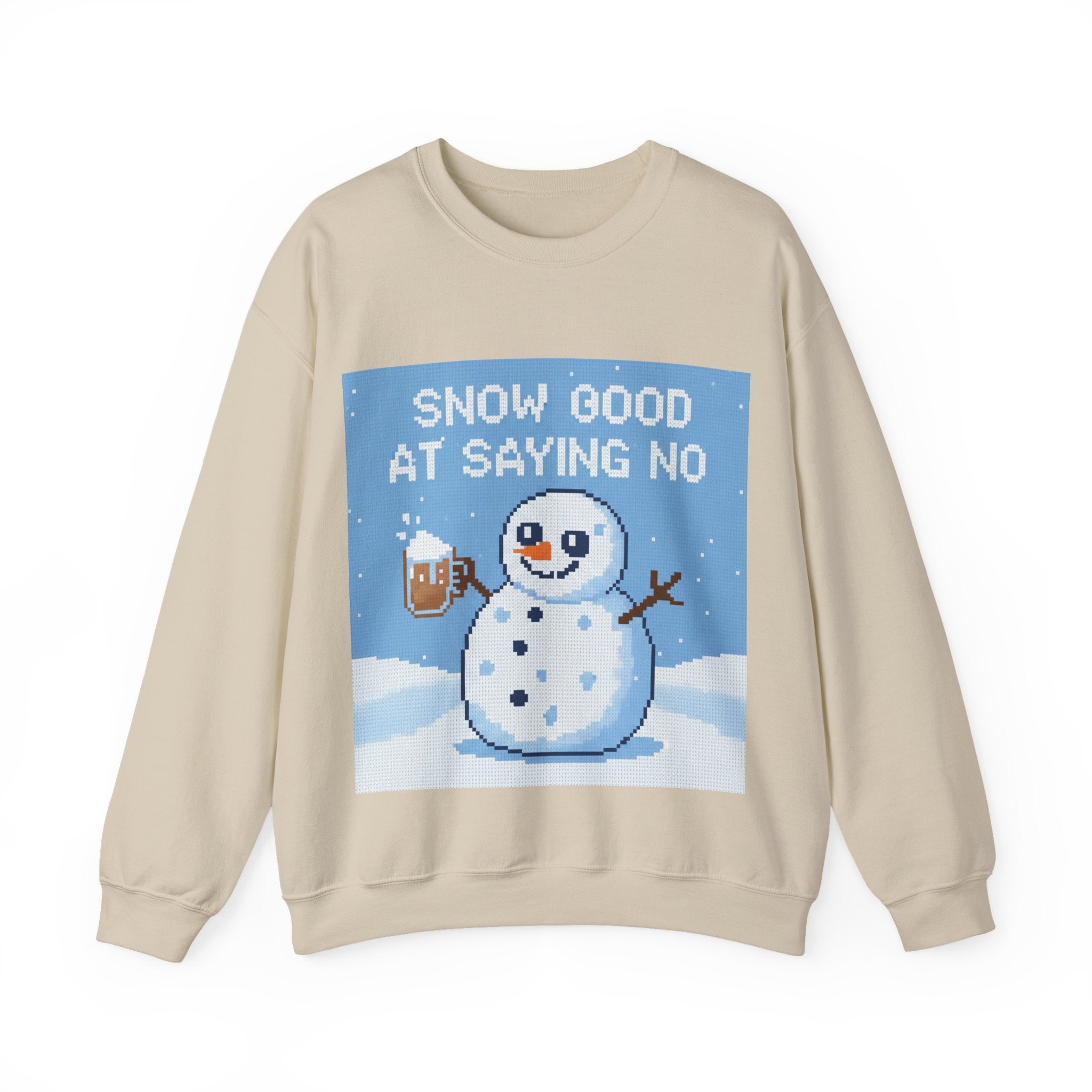 Ugly Xmas Jumper Sweatshirt — "Snow good at saying no" Christmas Crewneck