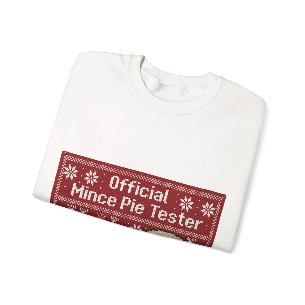 Ugly Xmas Jumper Sweatshirt — "Official Mince Pie Tester" Christmas Crewneck