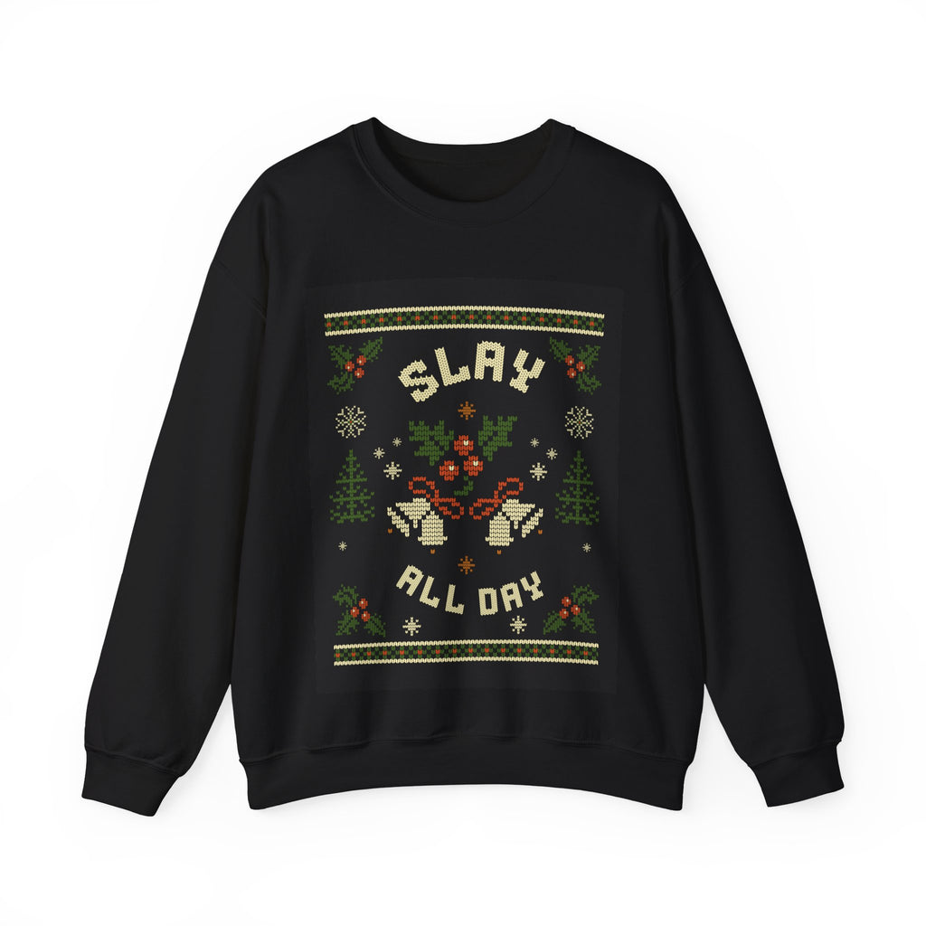 Ugly Xmas Jumper Sweatshirt — "Slay All Day" Christmas Crewneck