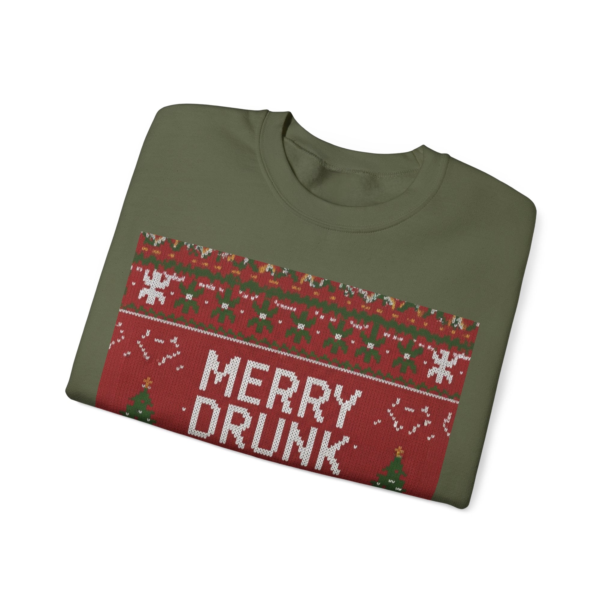 Ugly Xmas Jumper Sweatshirt — "Merry Drunk I'm Christmas" Christmas Crewneck
