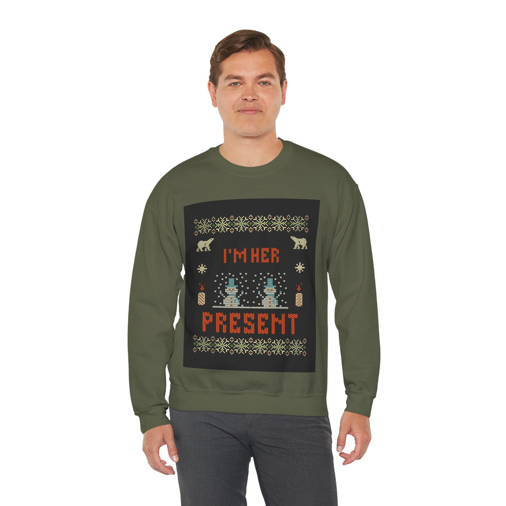 Ugly Xmas Jumper Sweatshirt — "I'm Her Present" Christmas Crewneck