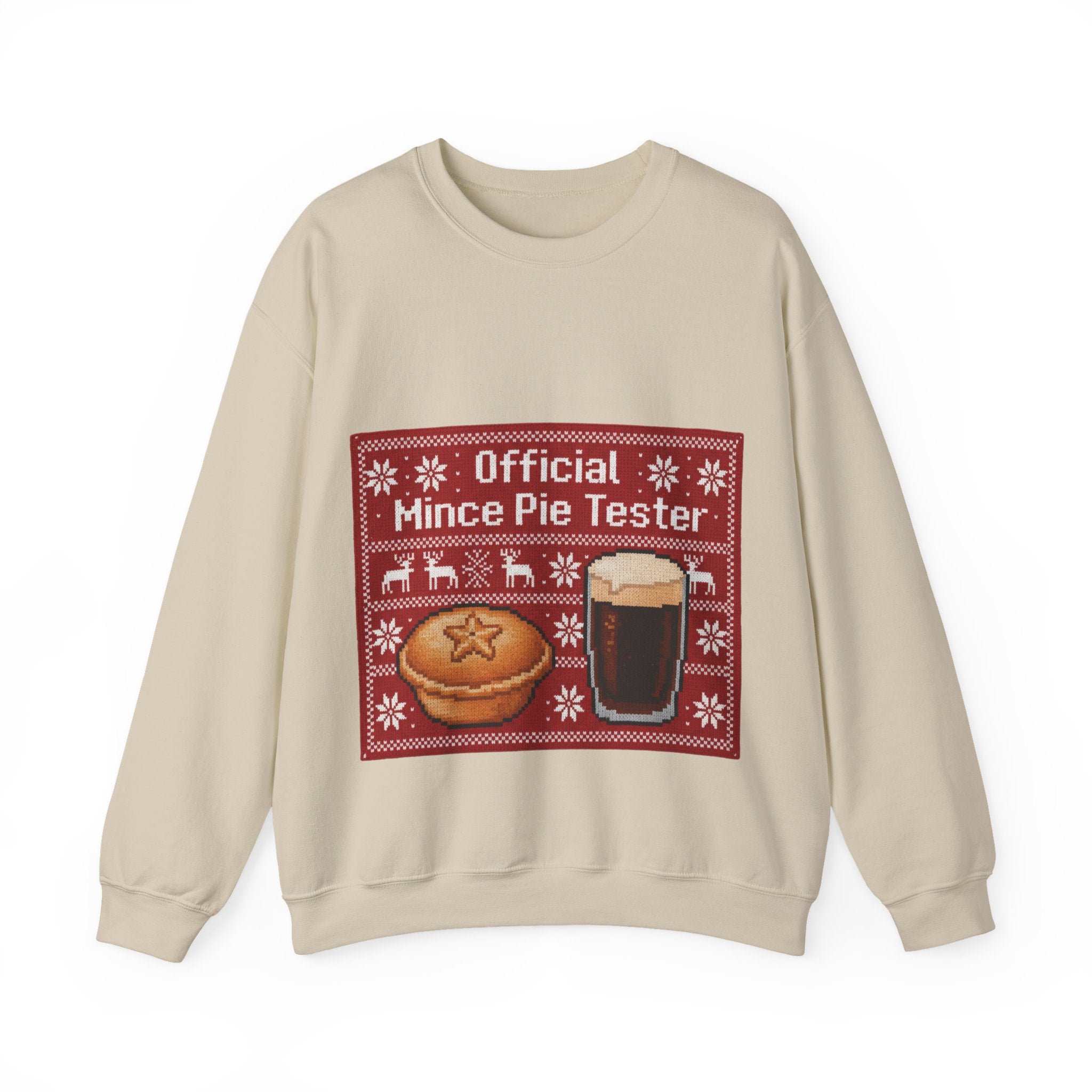 Ugly Xmas Jumper Sweatshirt — "Official Mince Pie Tester" Christmas Crewneck
