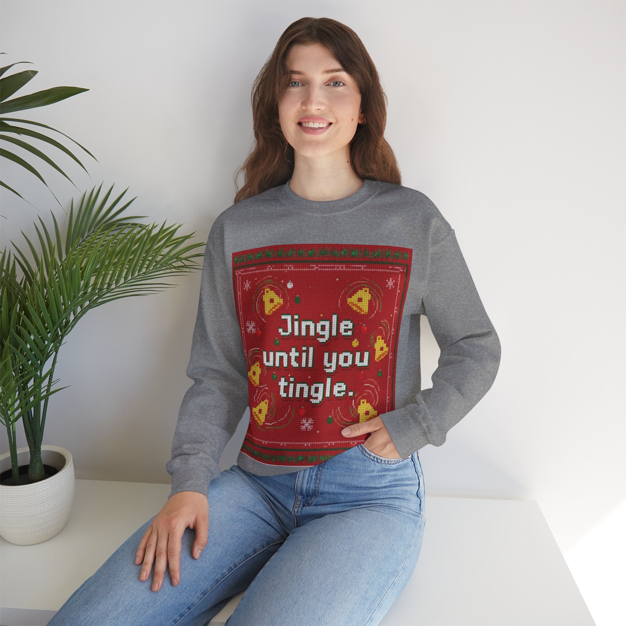 Ugly Xmas Jumper Sweatshirt — "Jingle until you" Christmas Crewneck