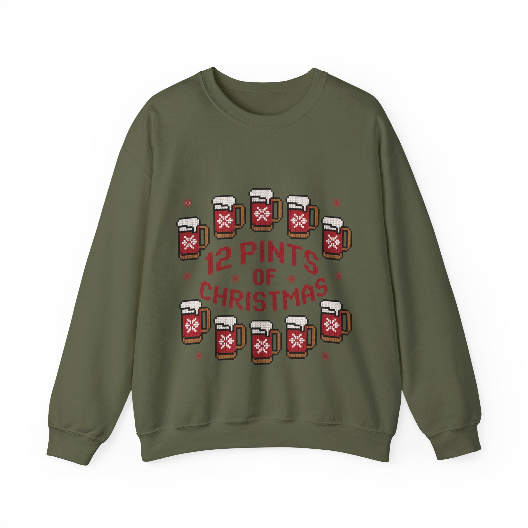 Ugly Xmas Jumper Sweatshirt — "12 Pints of Christmas" Christmas Crewneck