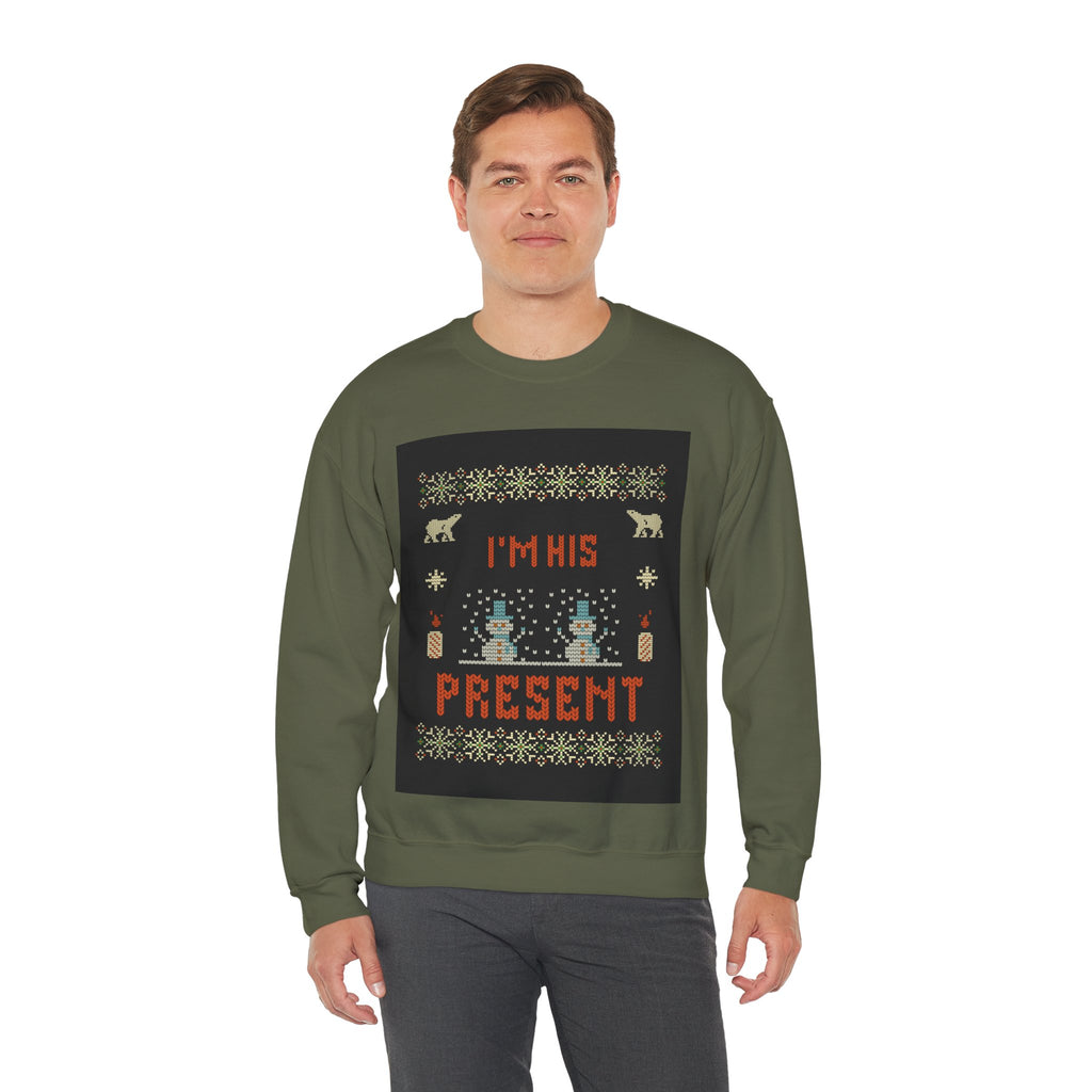 Ugly Xmas Jumper Sweatshirt — "I'm His Present" Christmas Crewneck