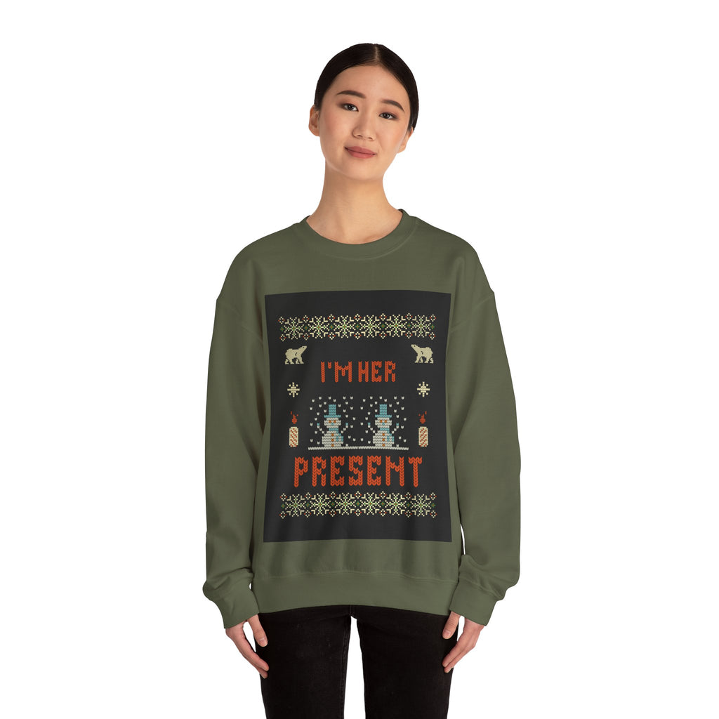 Ugly Xmas Jumper Sweatshirt — "I'm Her Present" Christmas Crewneck